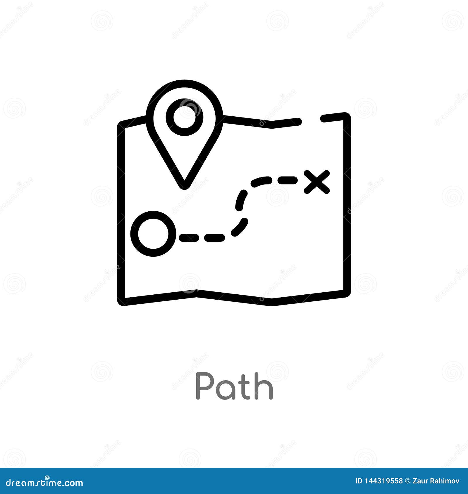 Download Outline Path Vector Icon. Isolated Black Simple Line ...