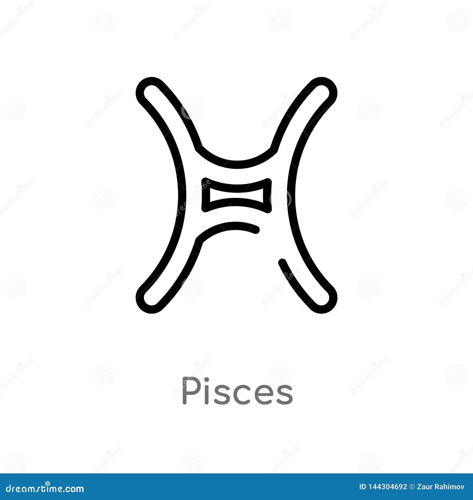 Download Outline Pisces Vector Icon. Isolated Black Simple Line ...