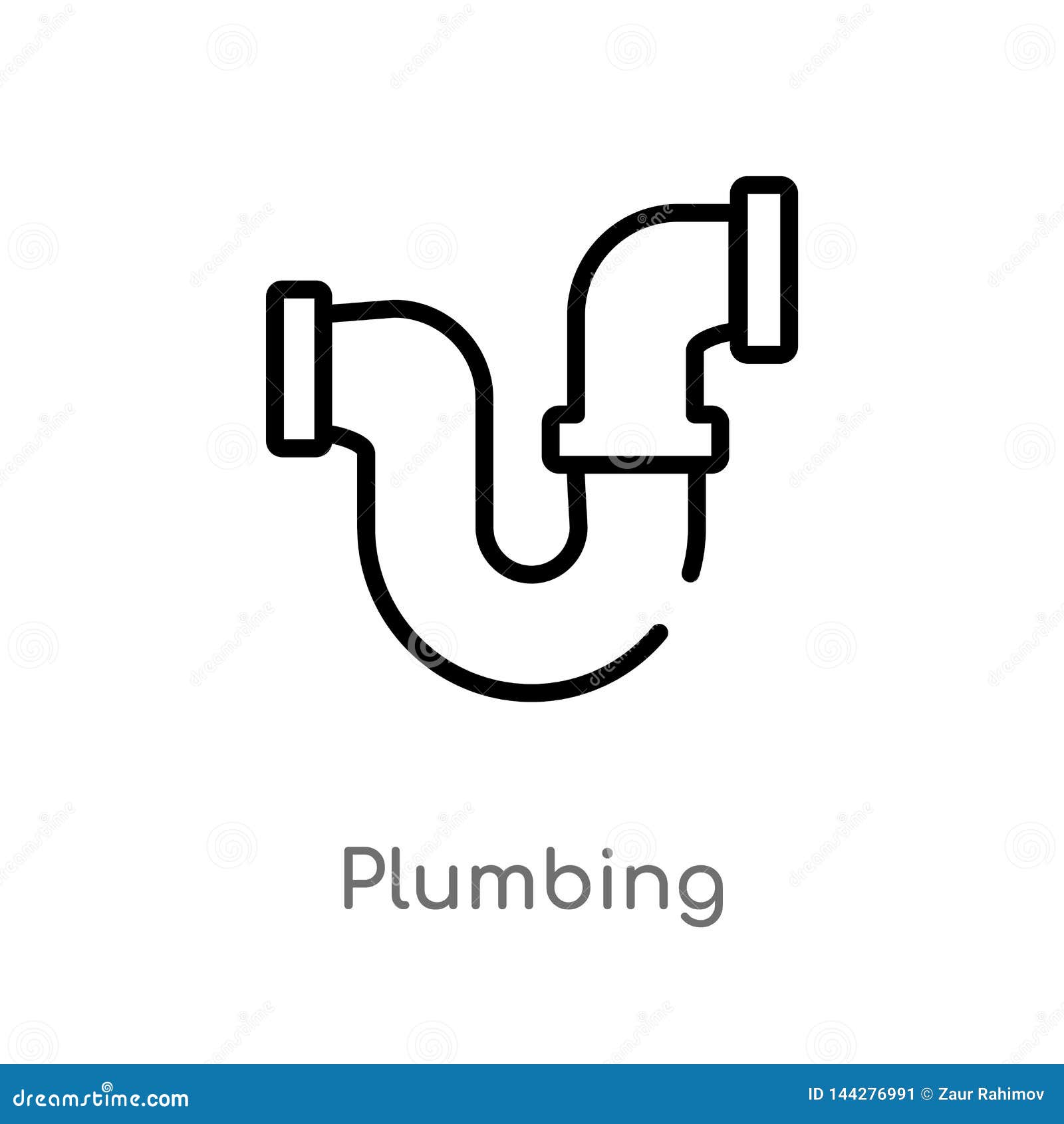 Outline Plumbing Vector Icon. Isolated Black Simple Line Element