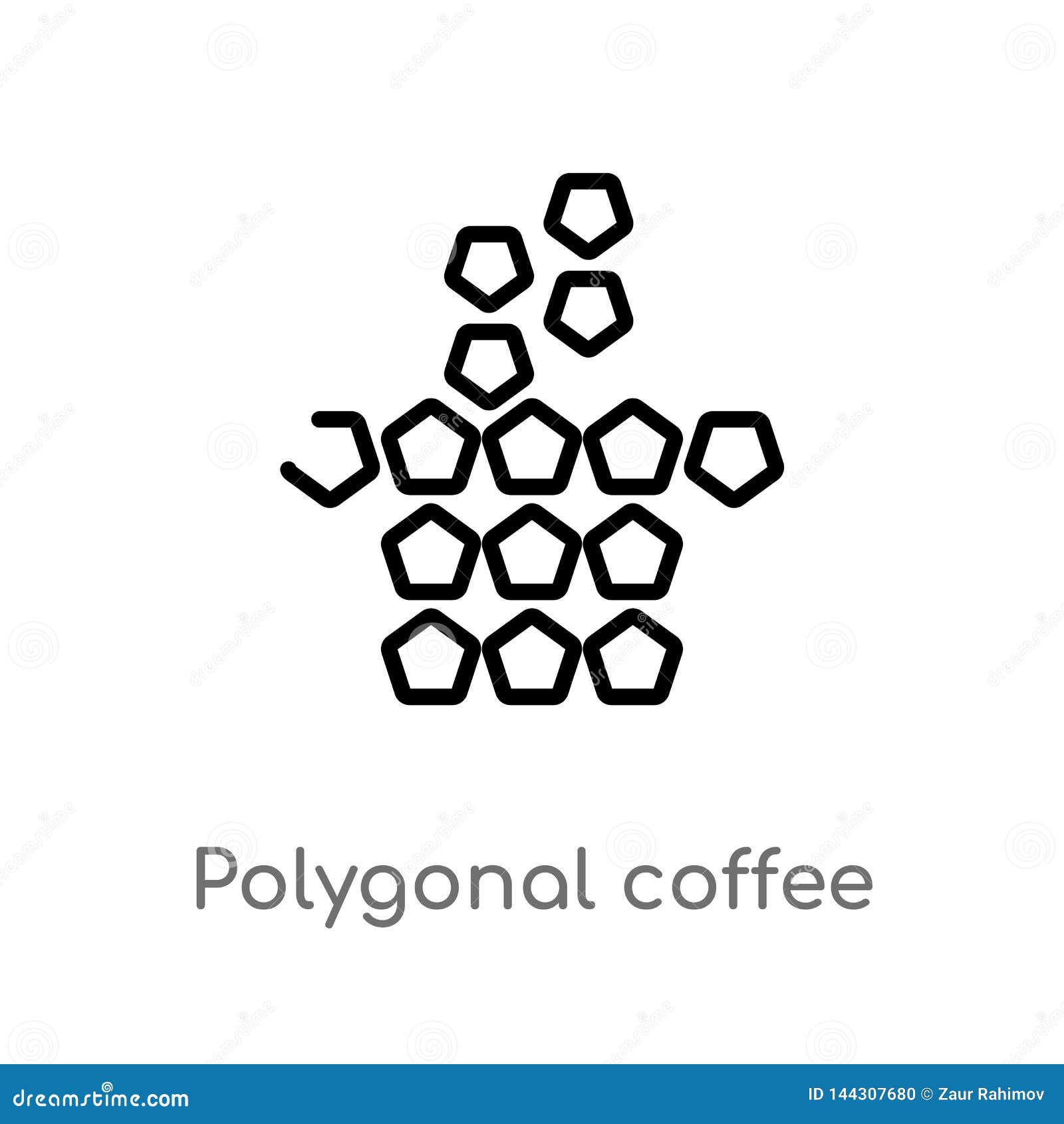 Outline Polygonal Coffee Cup Vector Icon. Isolated Black ...