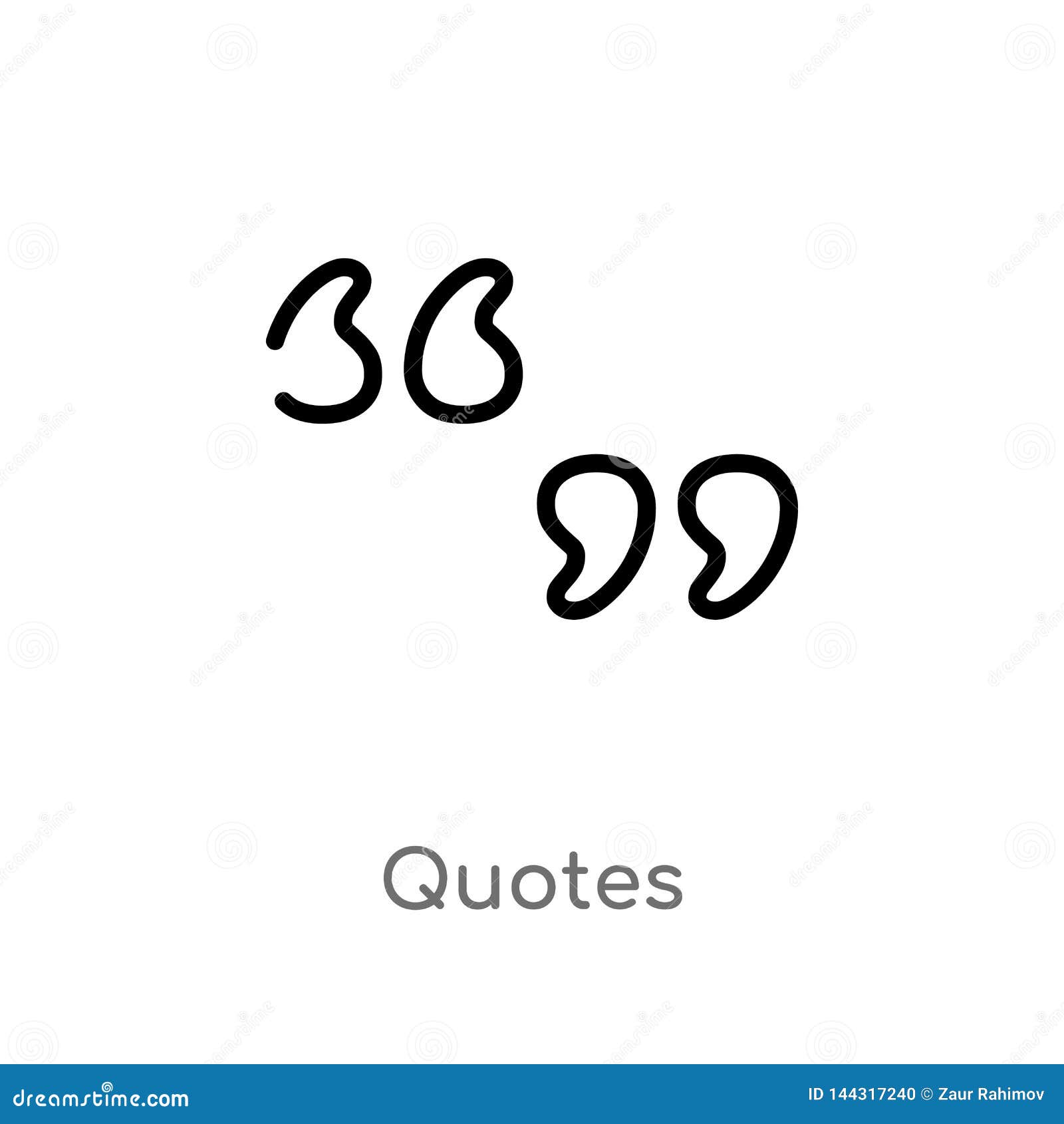 Download Outline Quotes Vector Icon. Isolated Black Simple Line Element Illustration From Signs Concept ...