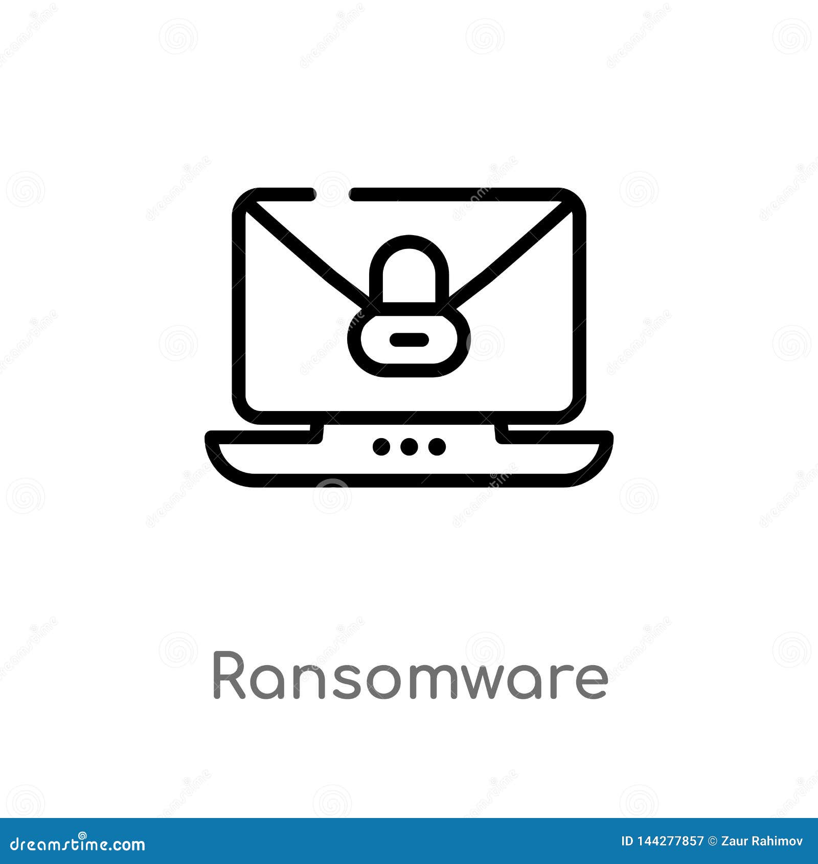 Ransomware Vector Line Icons | CartoonDealer.com #92787288