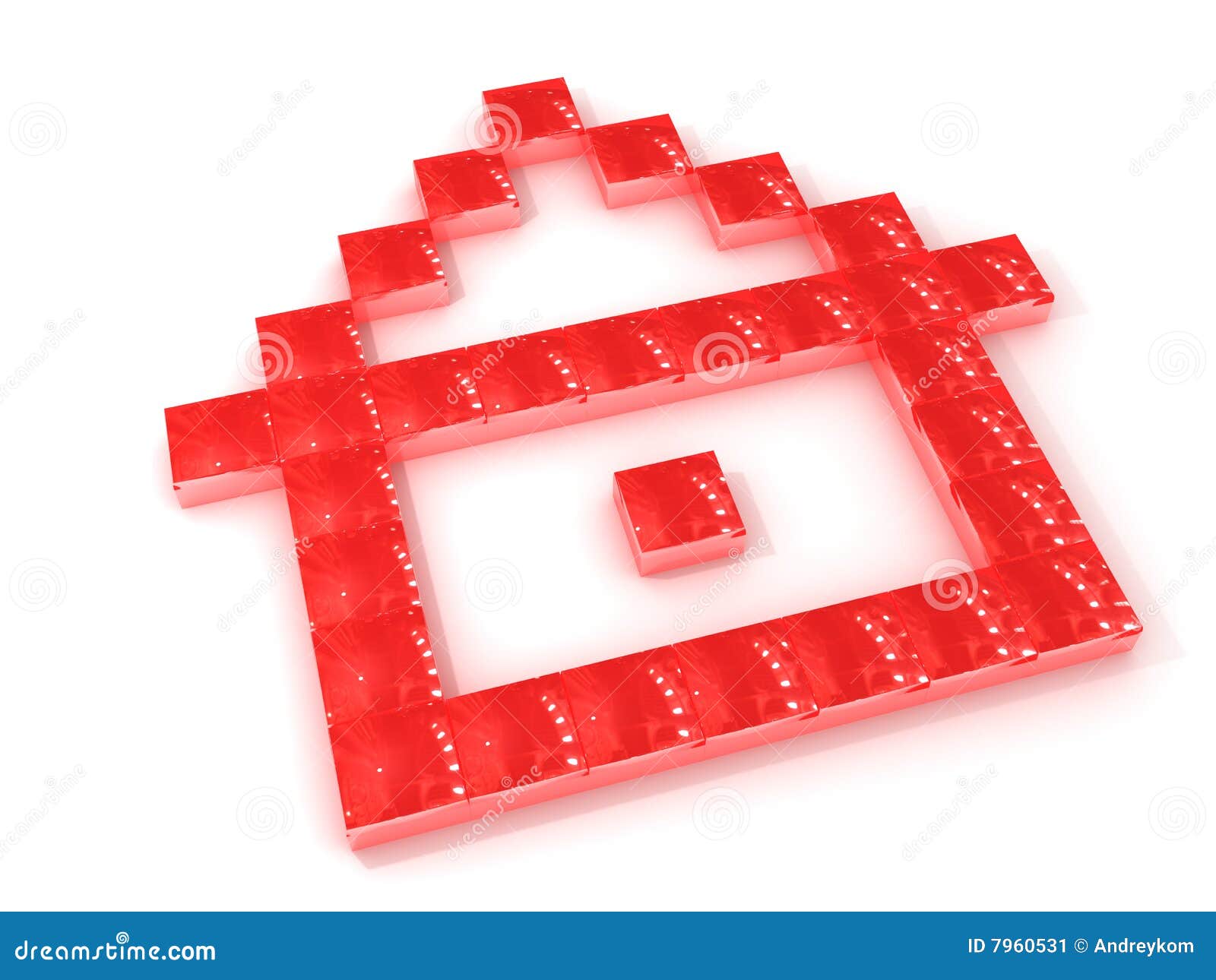 Outline of red house stock image. Image of pixelated, outlined 7960531
