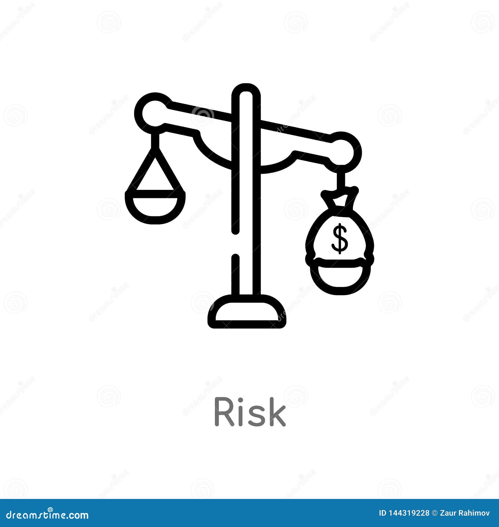 Outline Risk Vector Icon. Isolated Black Simple Line Element