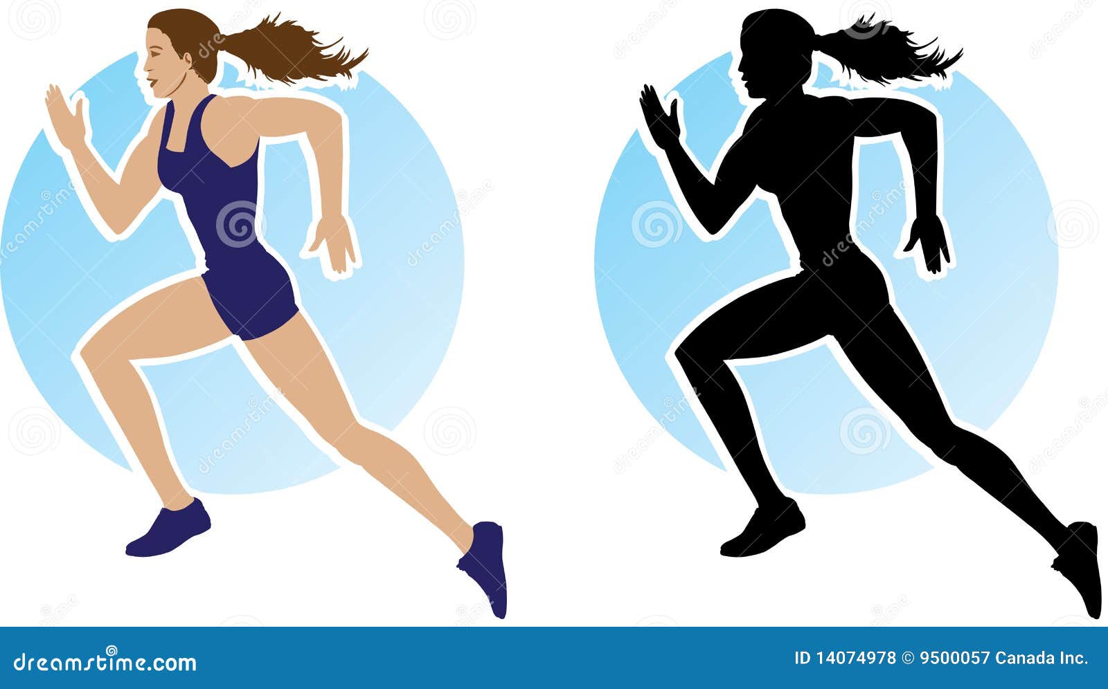 Outline of running girl stock vector. Illustration of athletic - 14074978