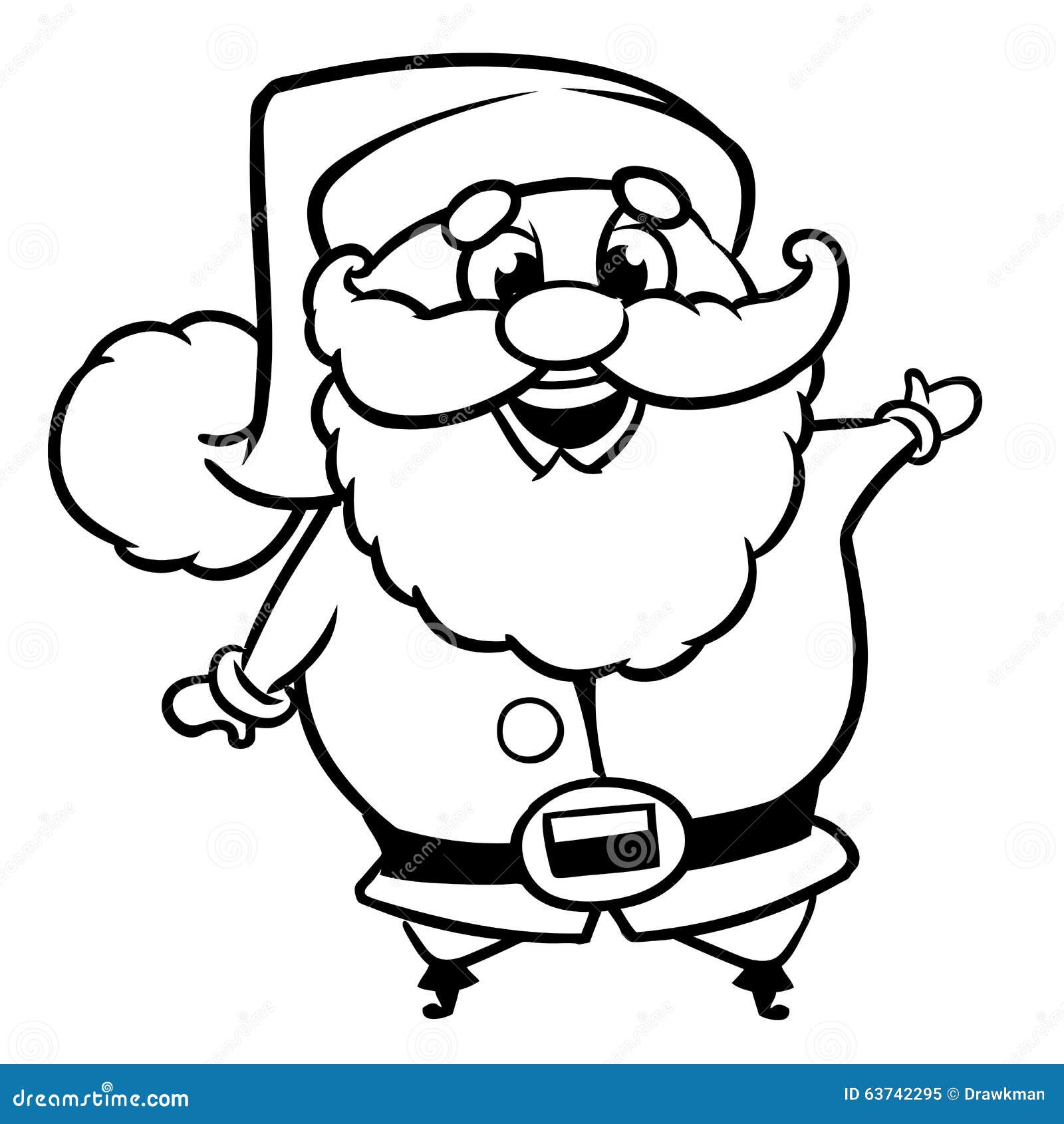 Outline drawing walking santa claus Royalty Free Vector