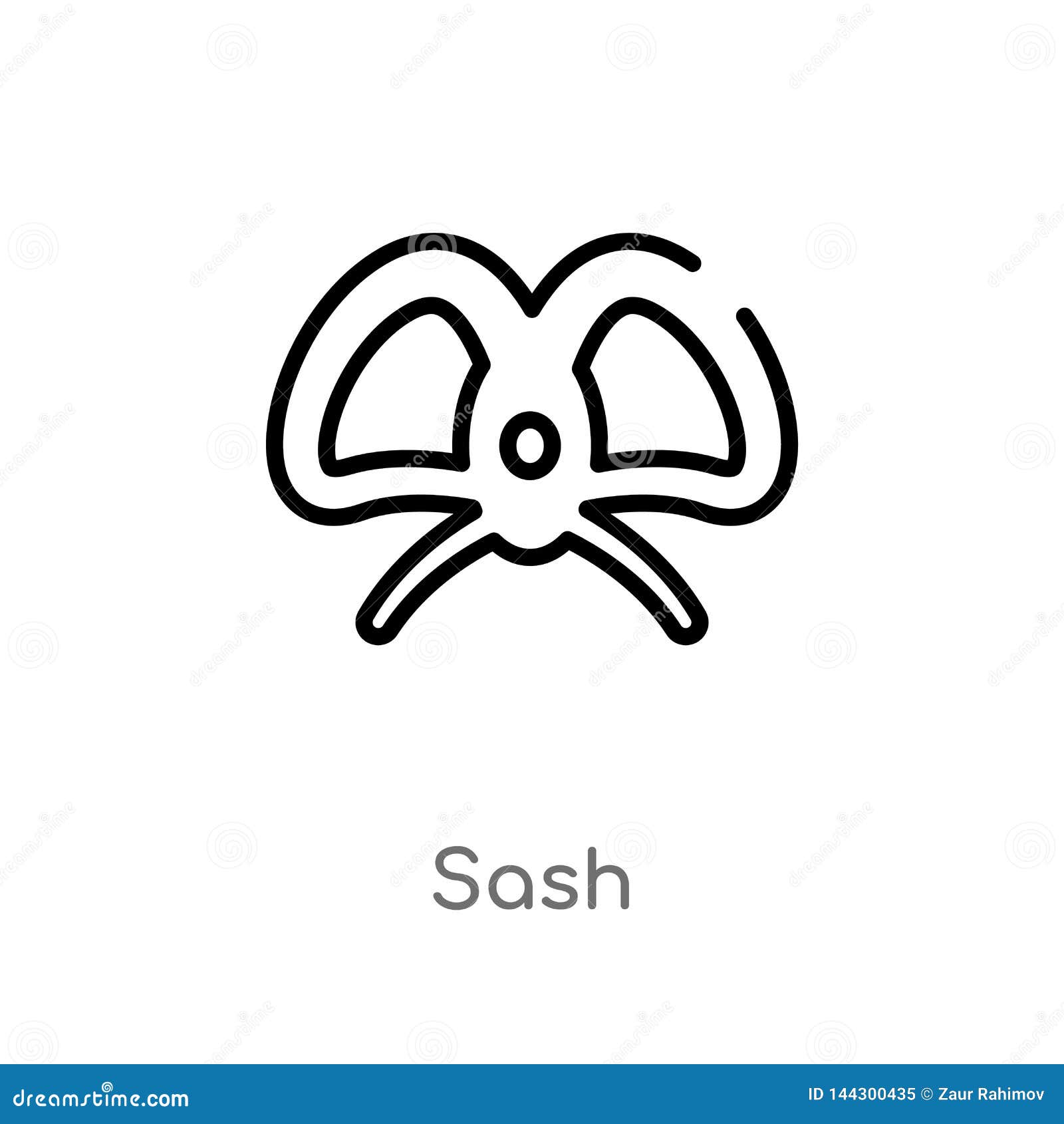Download Outline Sash Vector Icon. Isolated Black Simple Line ...