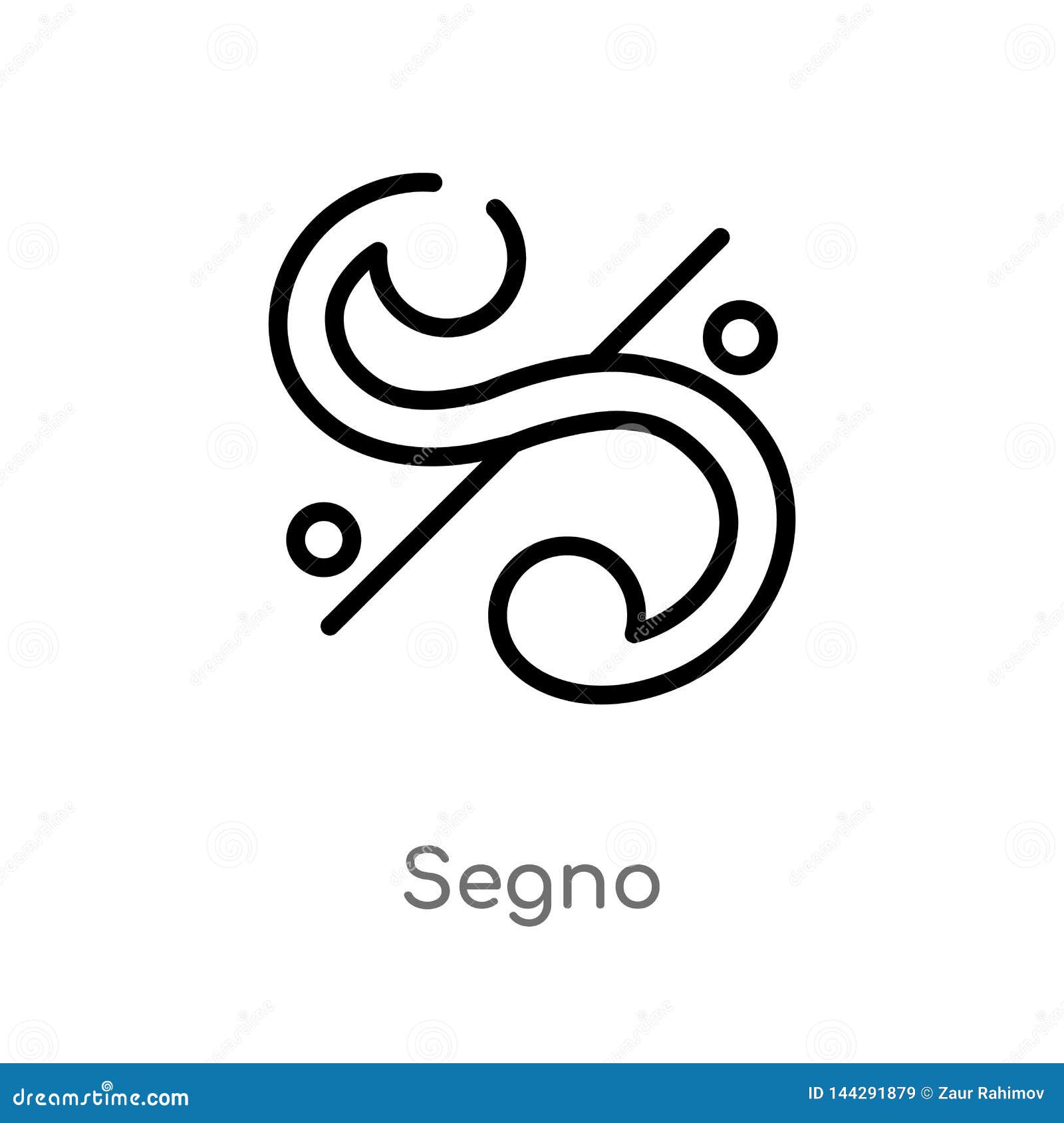 outline segno  icon.  black simple line   from music and media concept. editable  stroke