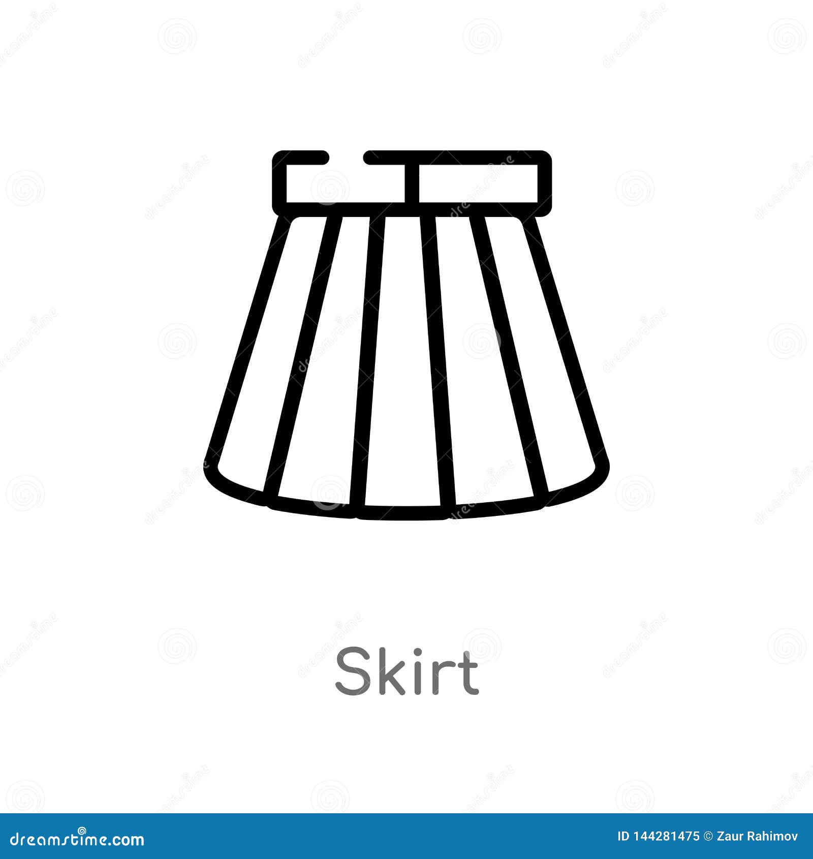 Outline Skirt Vector Icon. Isolated Black Simple Line Element ...