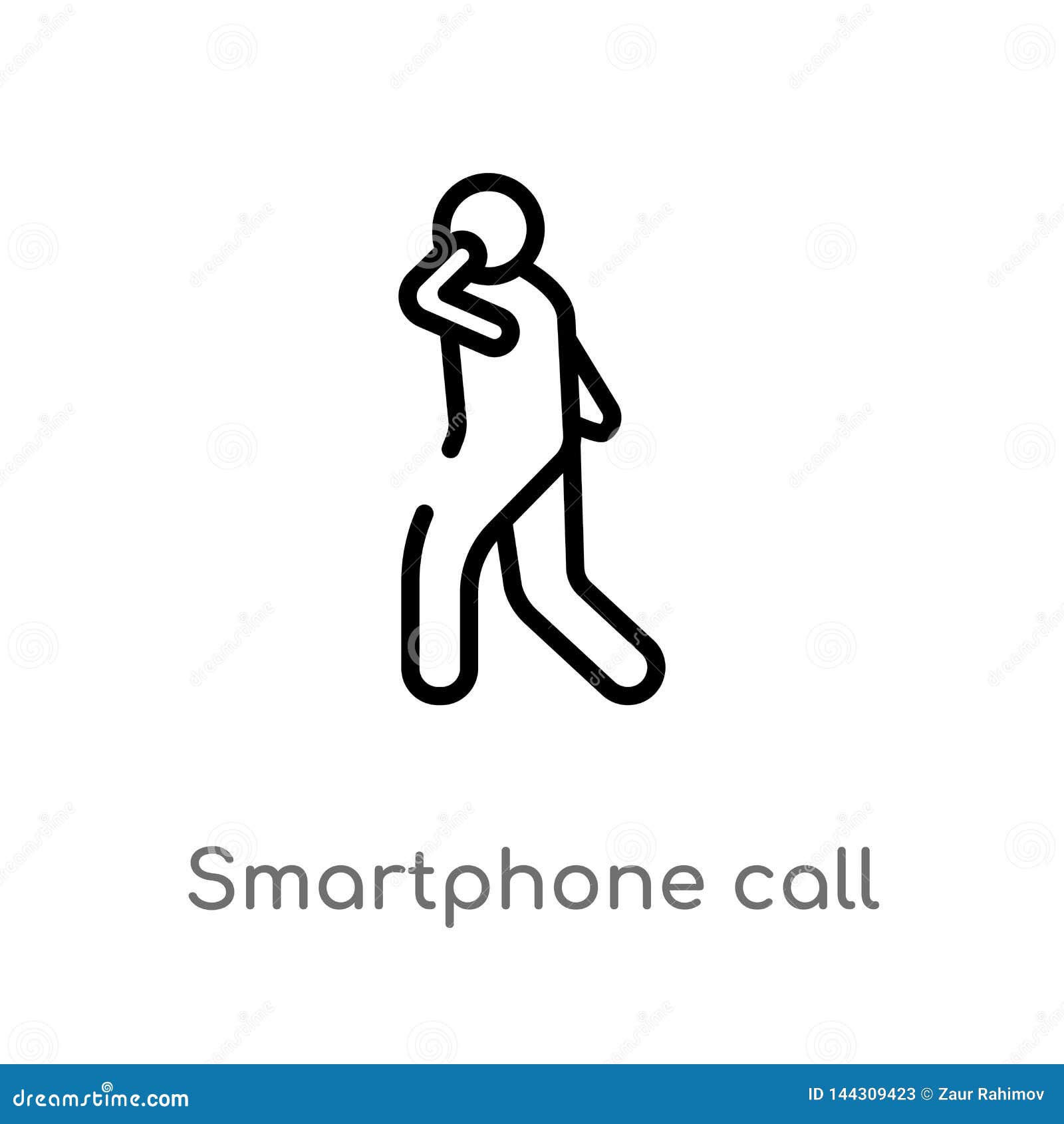 Download Outline Smartphone Call Vector Icon. Isolated Black Simple ...