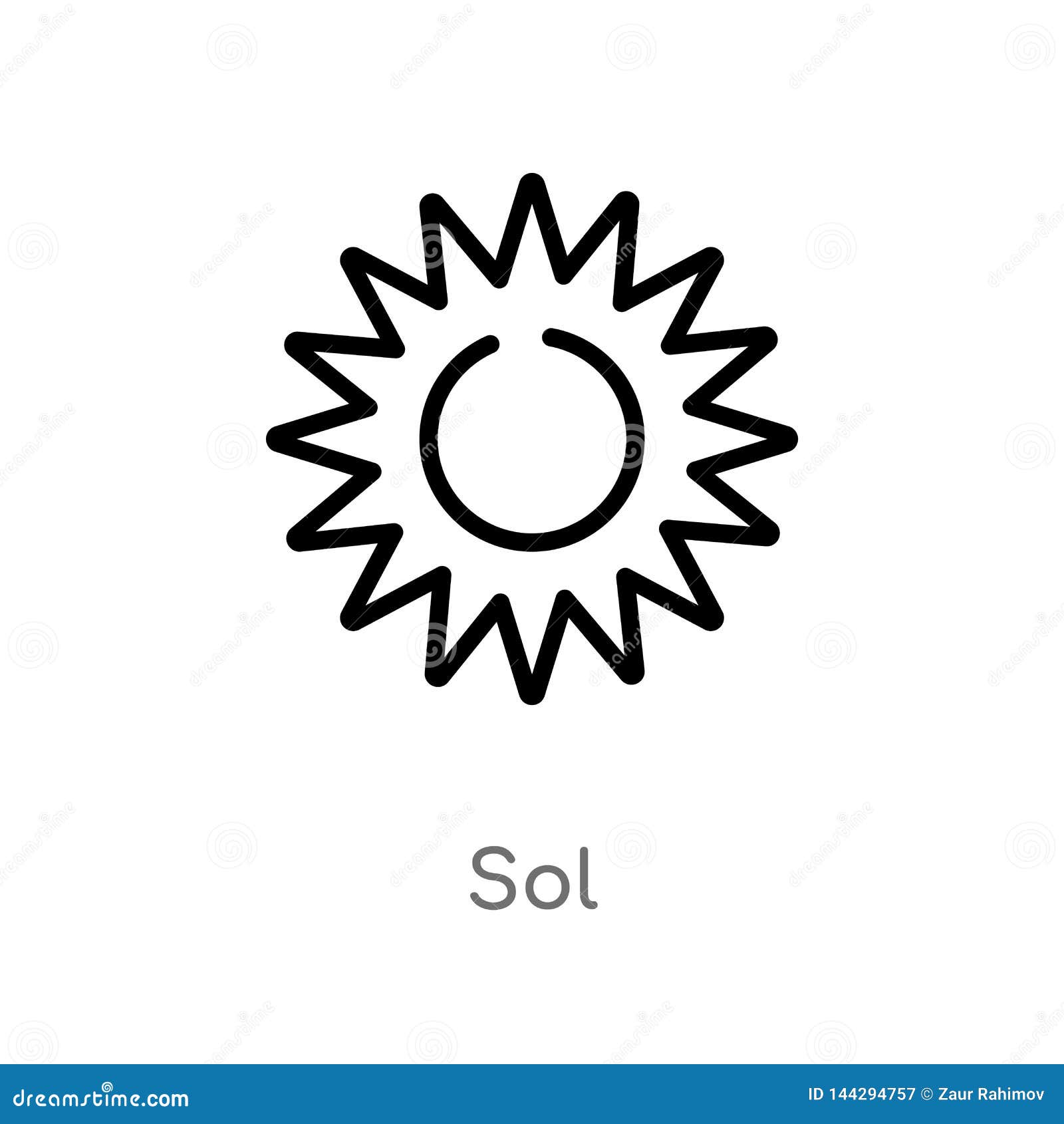 Outline Sol Vector Icon. Isolated Black Simple Line Element ...