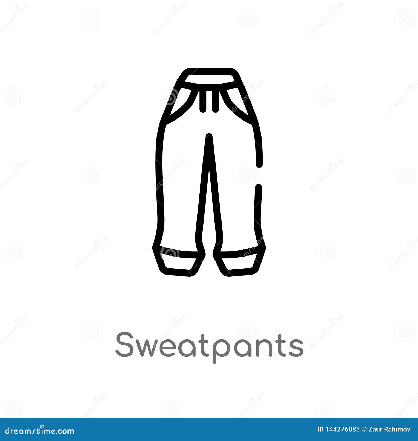 Outline Sweatpants Vector Icon. Isolated Black Simple Line Element