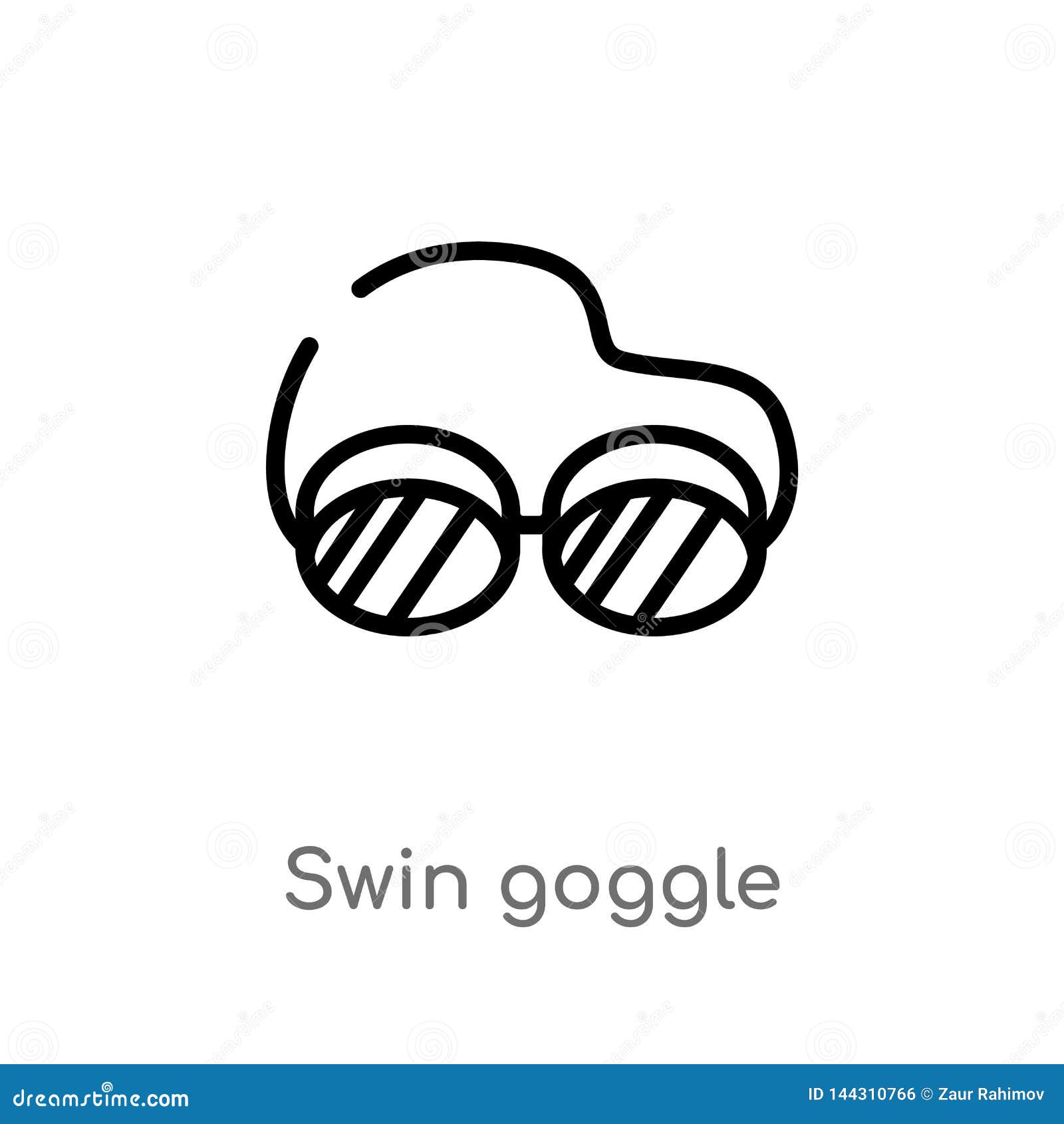 outline swin goggle  icon.  black simple line   from nautical concept. editable  stroke