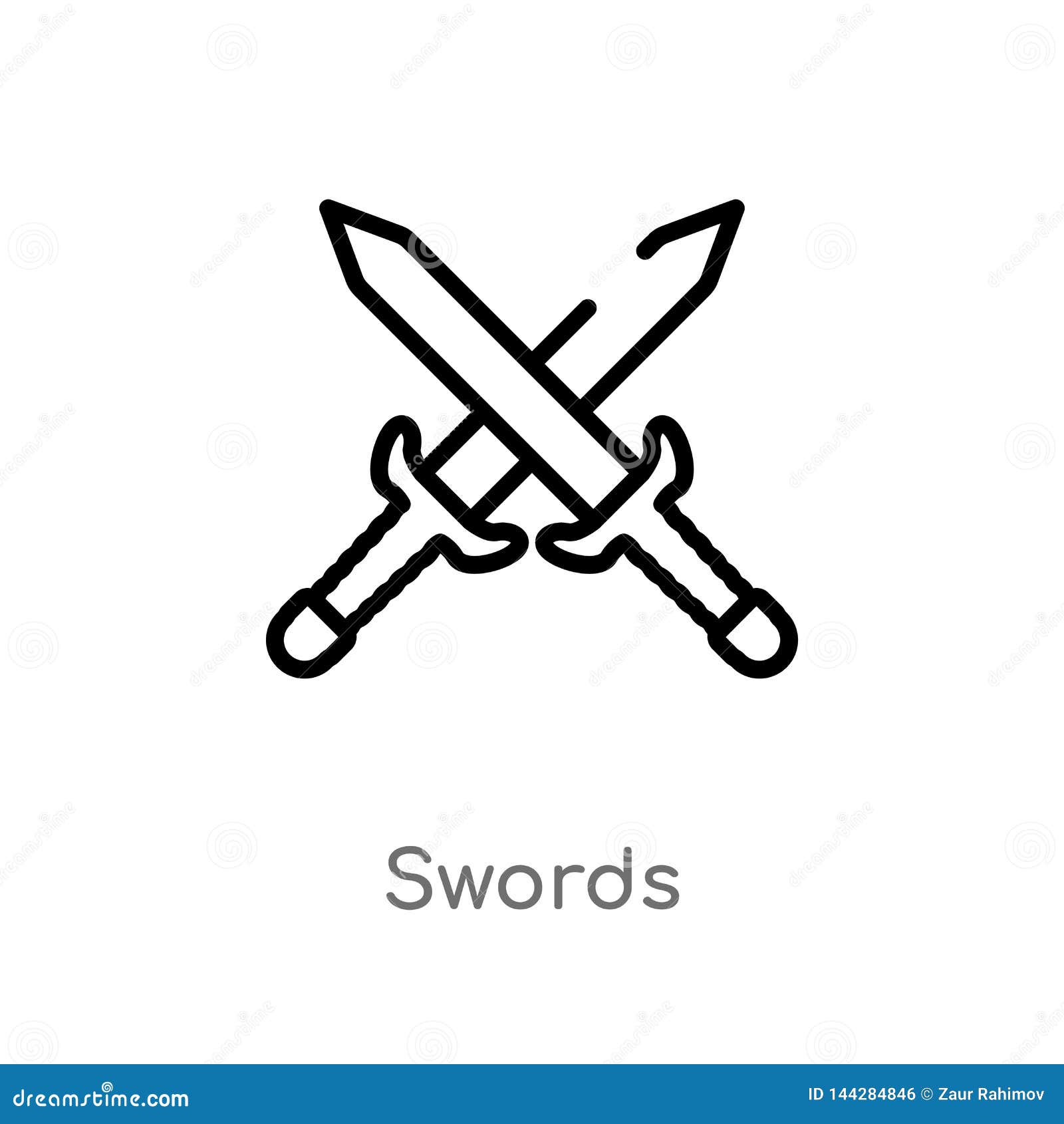 Two crossed swords hand drawn outline doodle icon., Stock vector