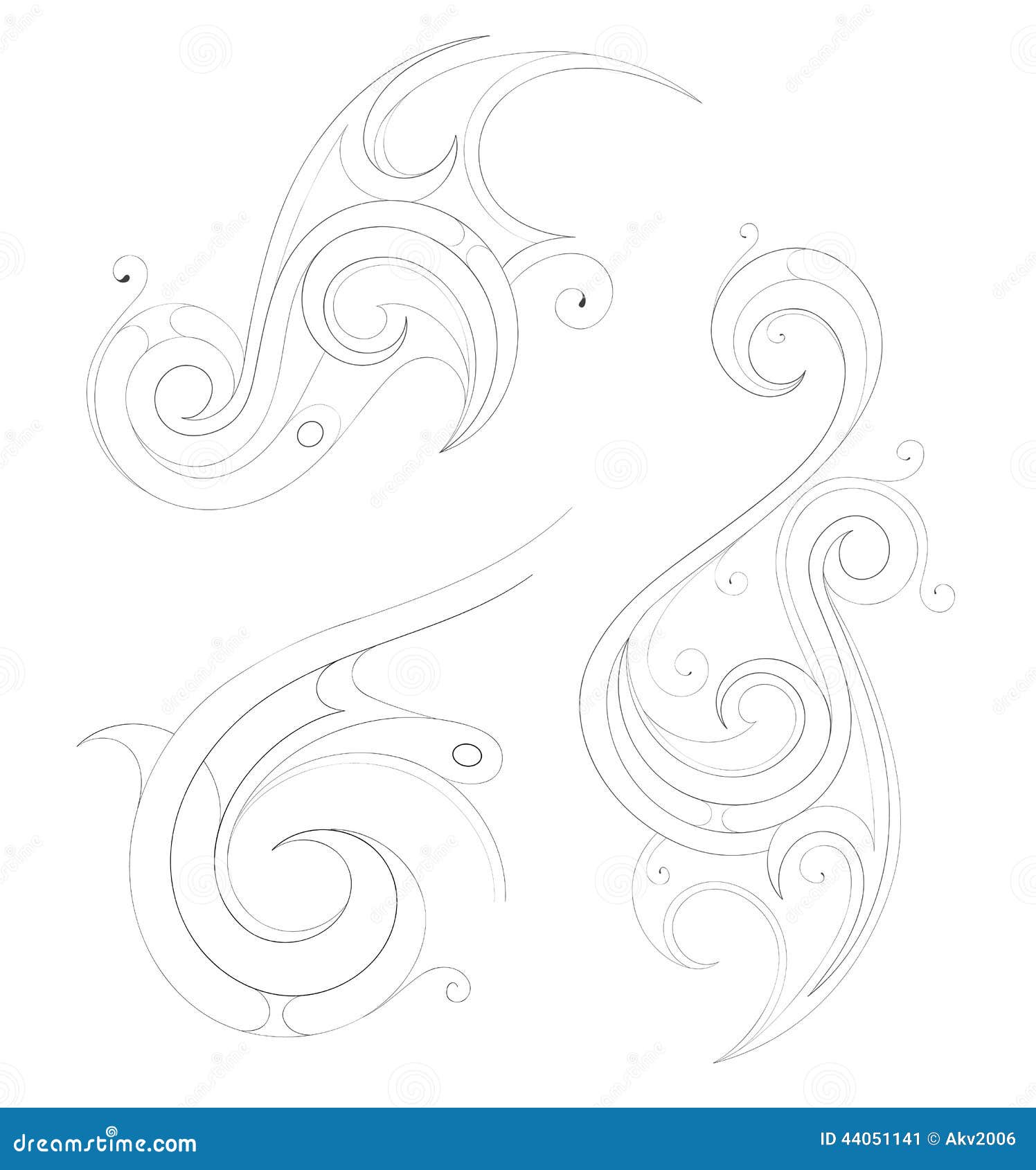 Download Outline tattoo design stock vector. Illustration of ornament - 44051141