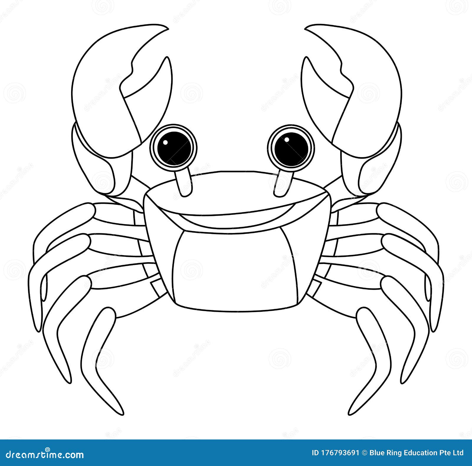 Outline Template of Crab on White Background Stock Vector Outline Template of Crab on White Background Stock Vector