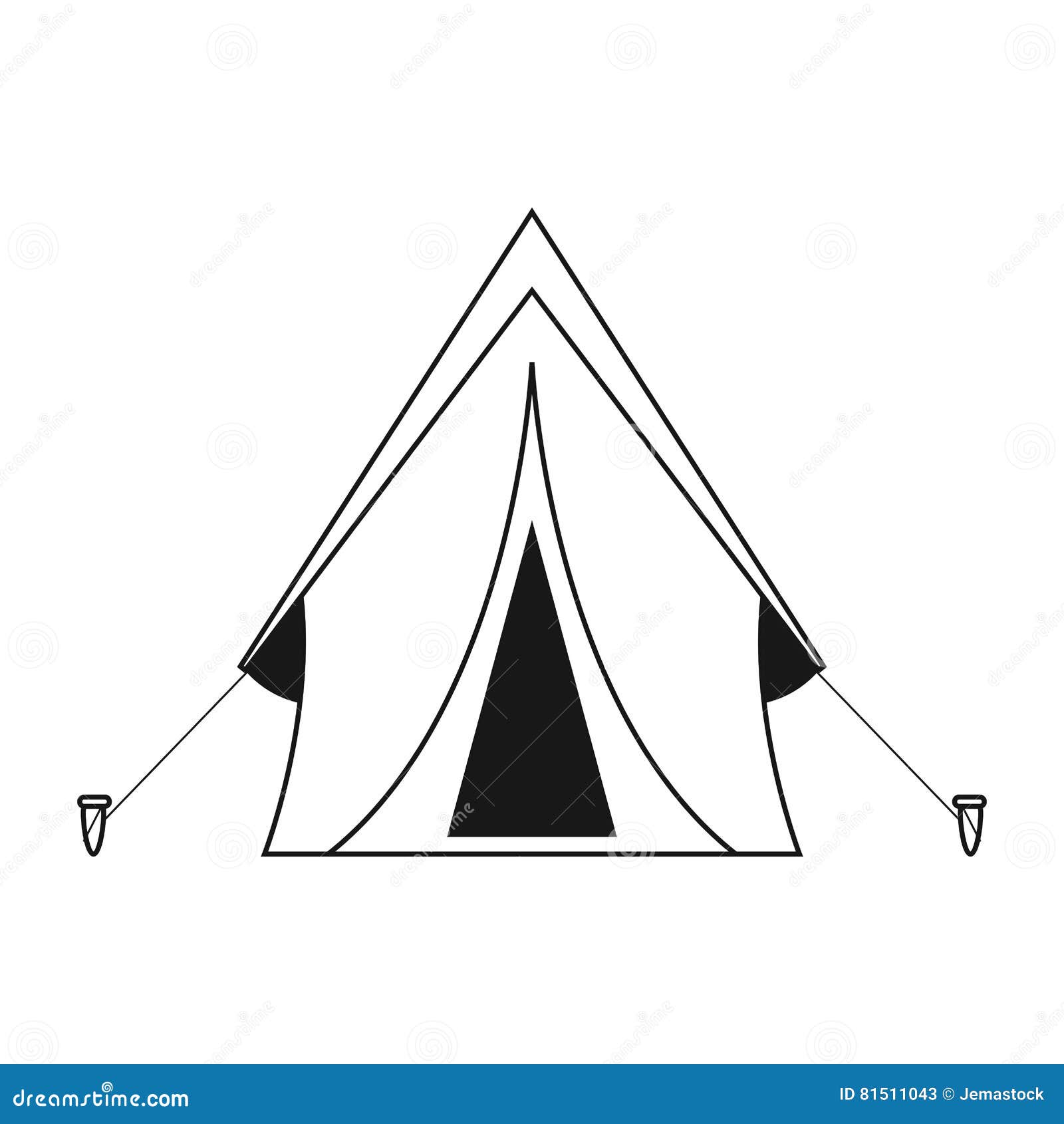 Outline Tent Equipment Camping Activities Stock Vector Illustration