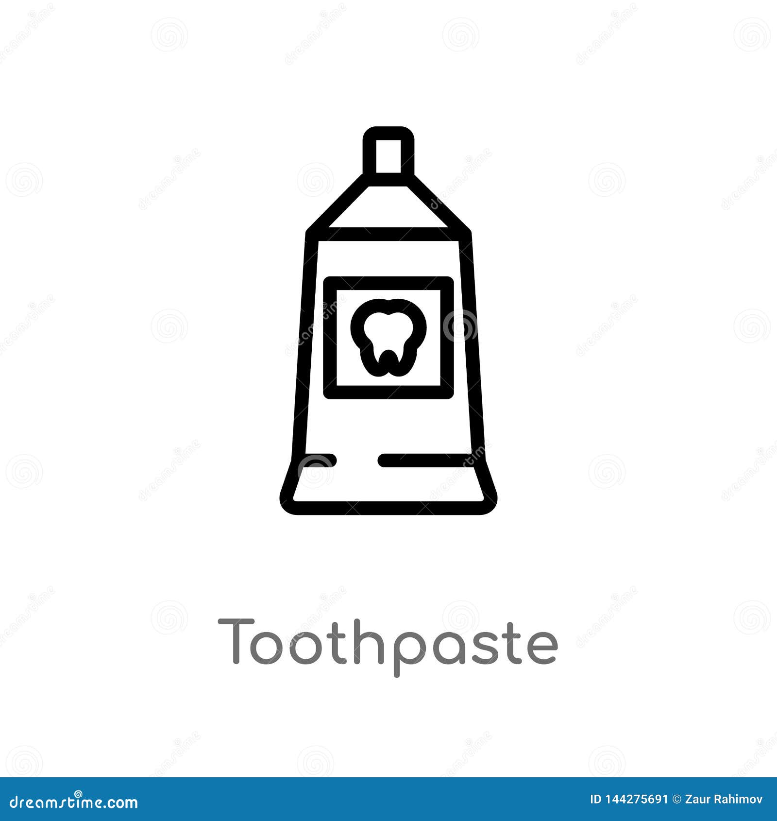 Outline Toothpaste Vector Icon. Isolated Black Simple Line Element