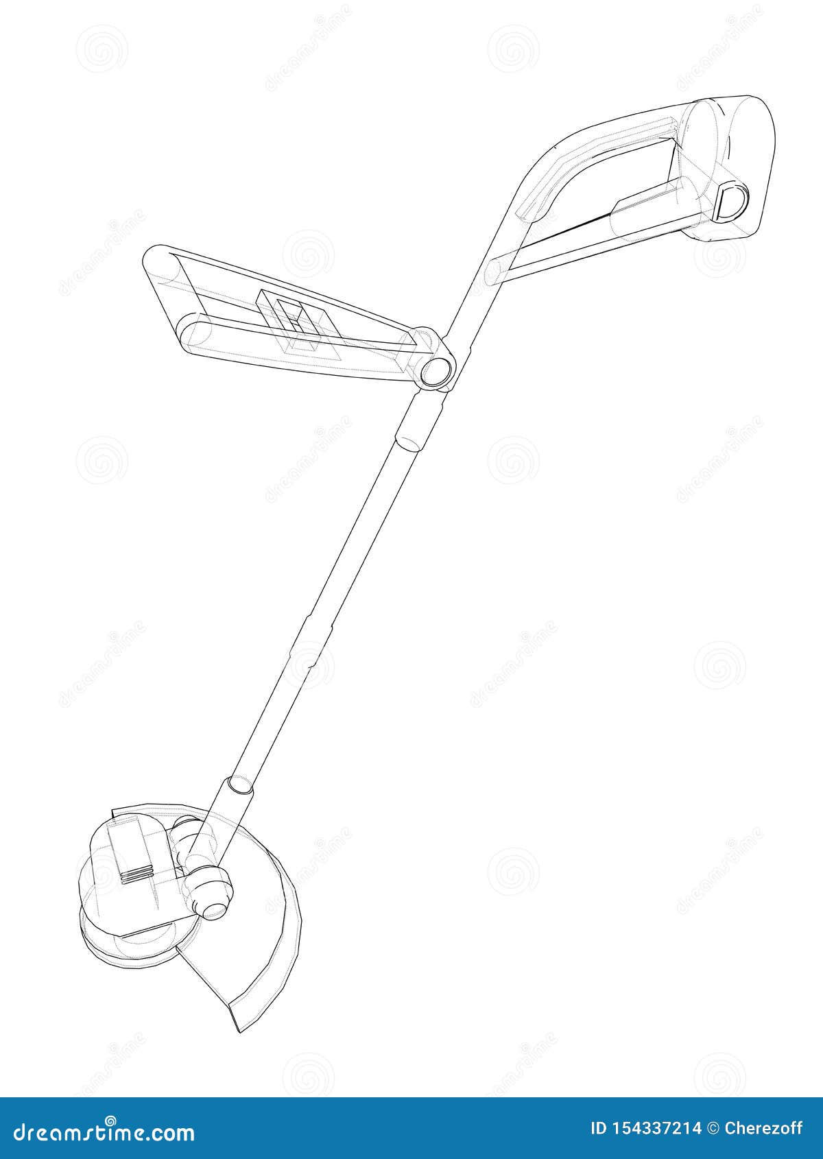 Outline Trimmer Grass Cutter. Vector Stock Vector Illustration of