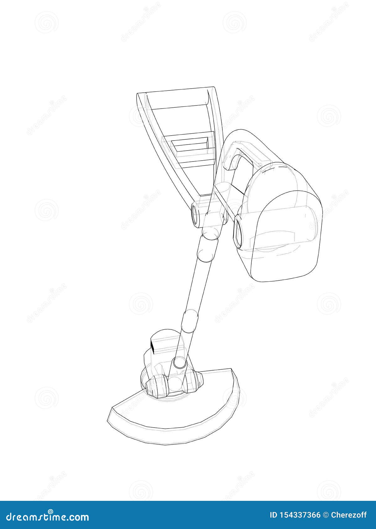 Outline Trimmer Grass Cutter. Vector Stock Vector - Illustration of ...