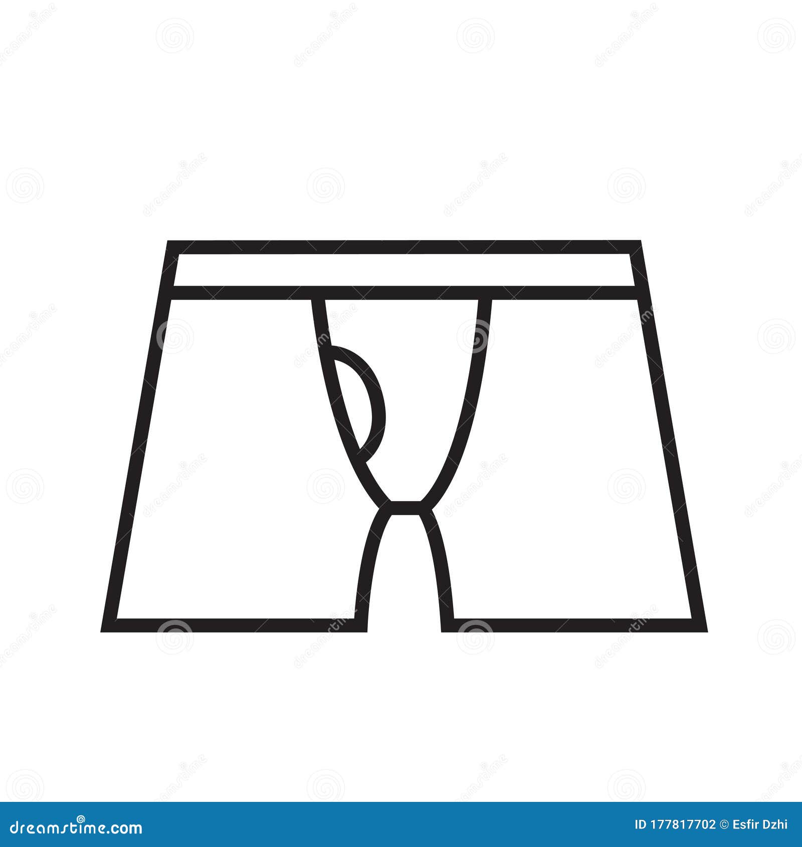 Outline Underwear Icon Isolated Vector Illustration Stroke Stock Vector