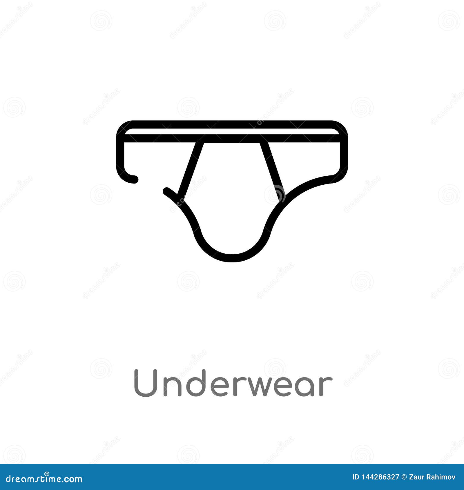 Outline Underwear Vector Icon. Isolated Black Simple Line Element