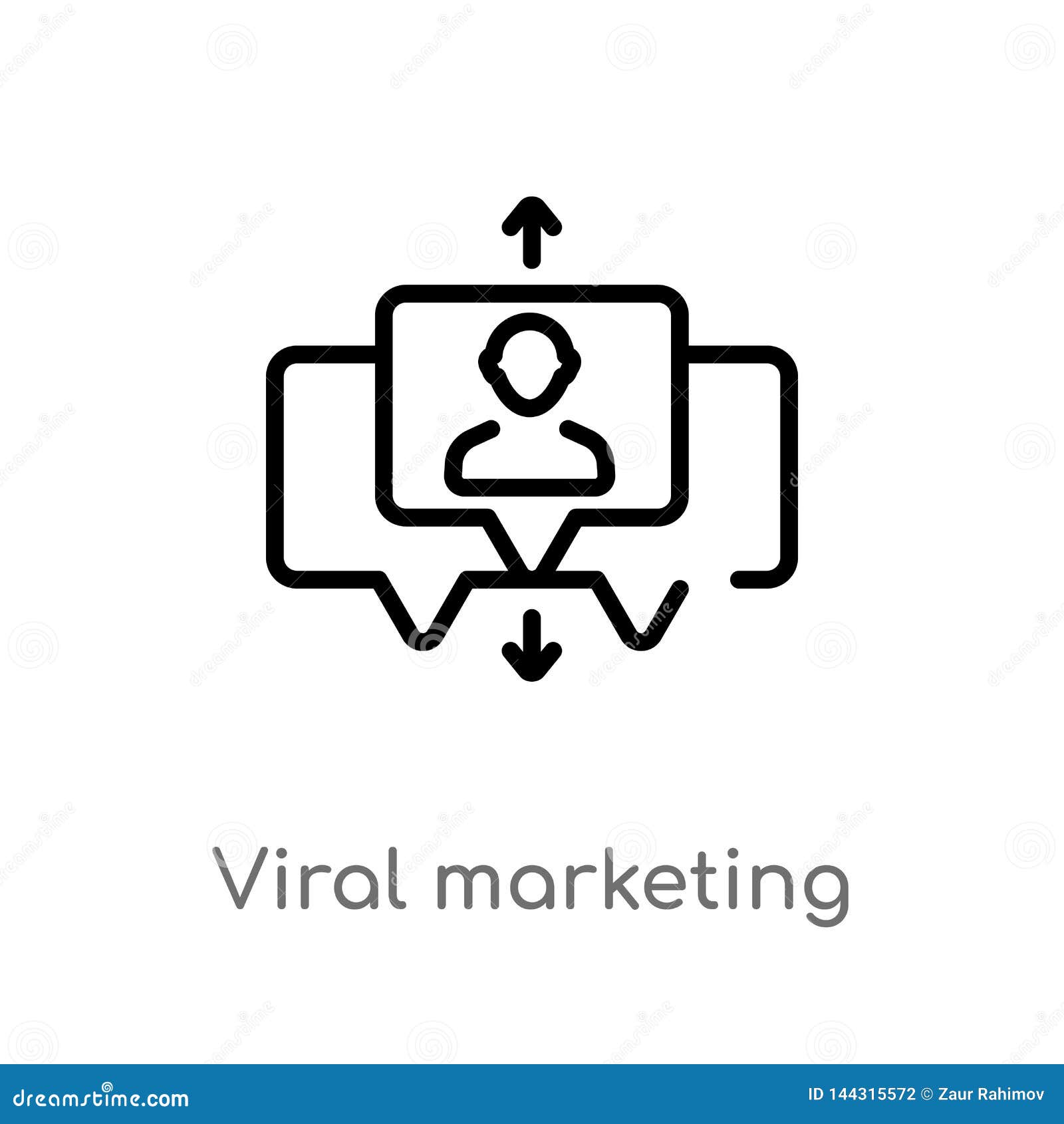outline viral marketing  icon.  black simple line   from search engine optimization concept.