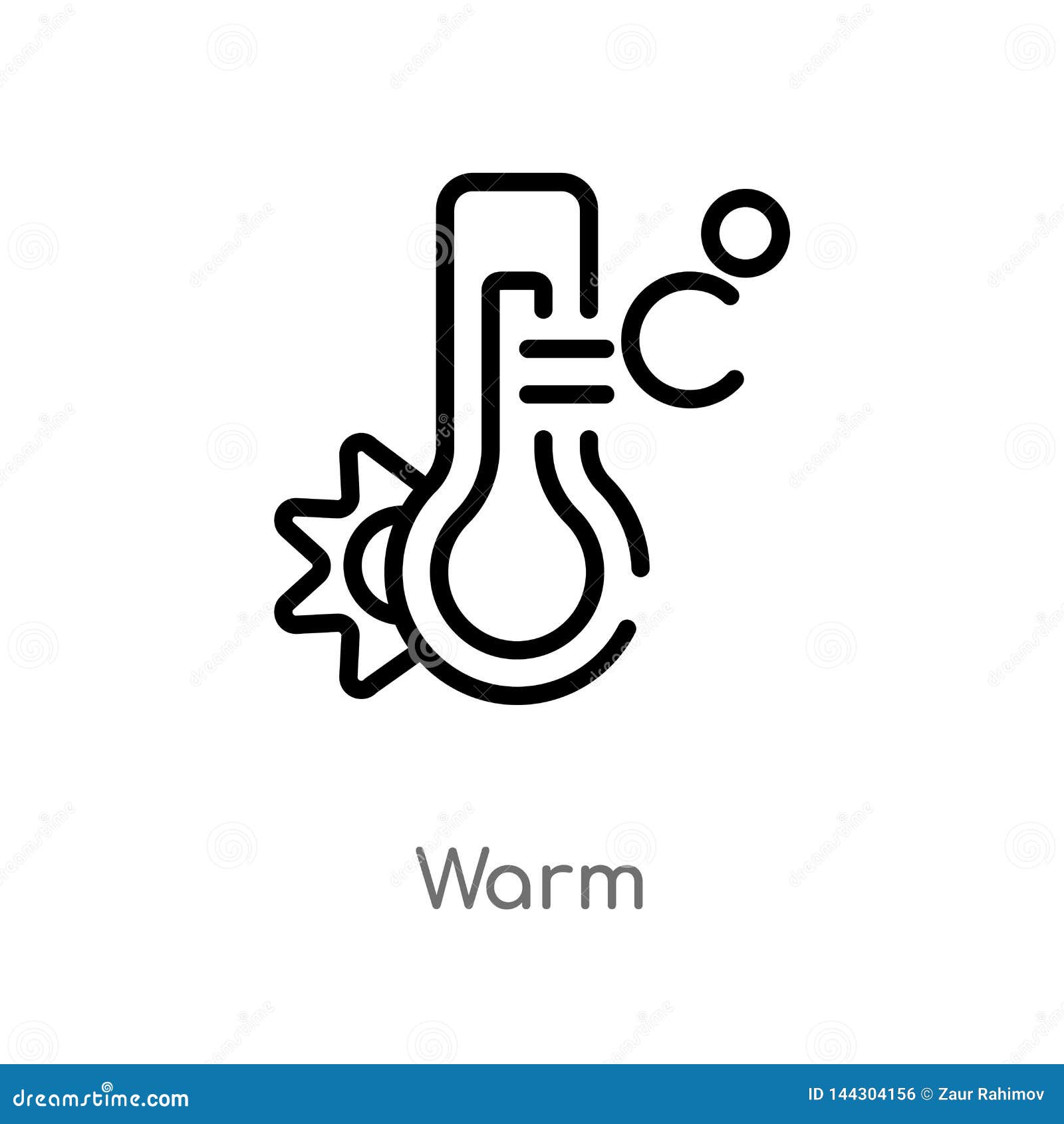 Outline Warm Vector Icon. Isolated Black Simple Line Element ...