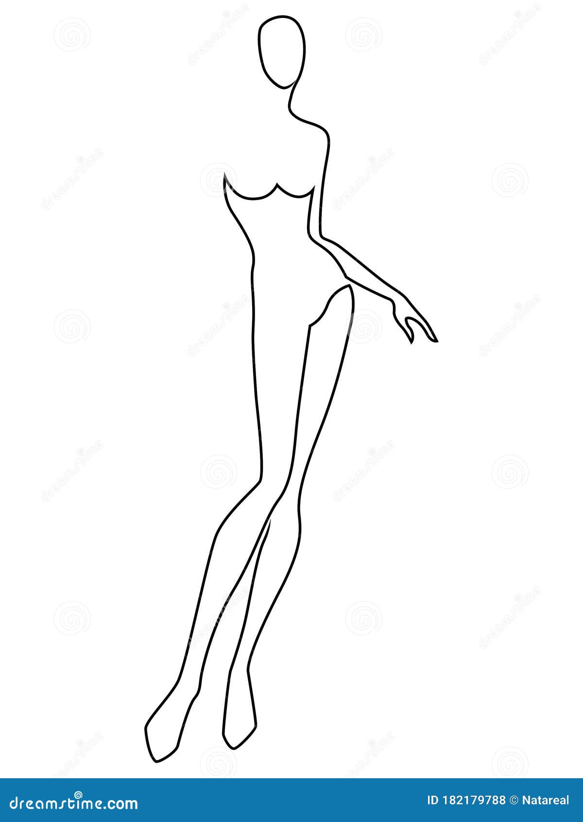 Outline of the woman body stock vector. Illustration of femininity