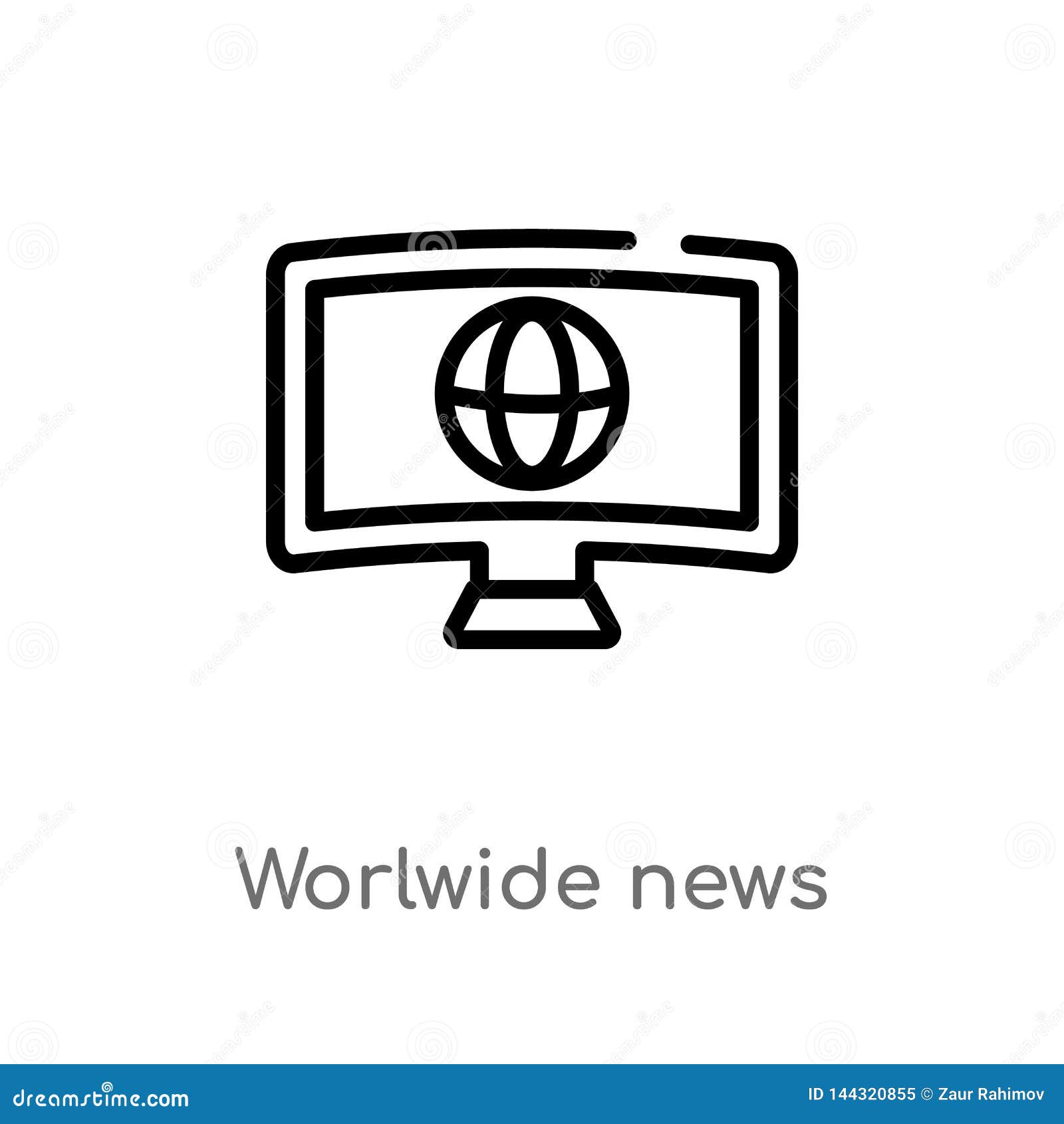 outline worlwide news  icon.  black simple line   from technology concept. editable  stroke