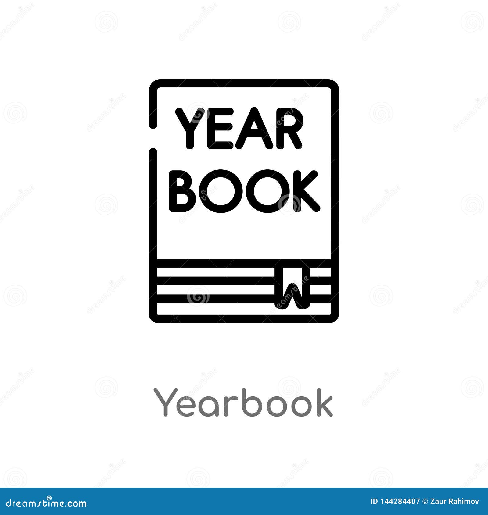 Outline Yearbook Vector Icon. Isolated Black Simple Line Element