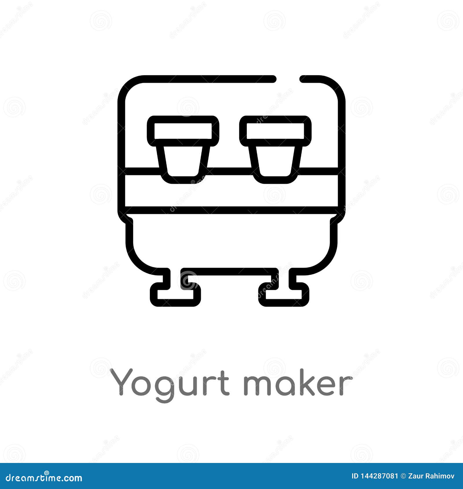 Outline Yogurt Maker Vector Icon. Isolated Black Simple Line Element