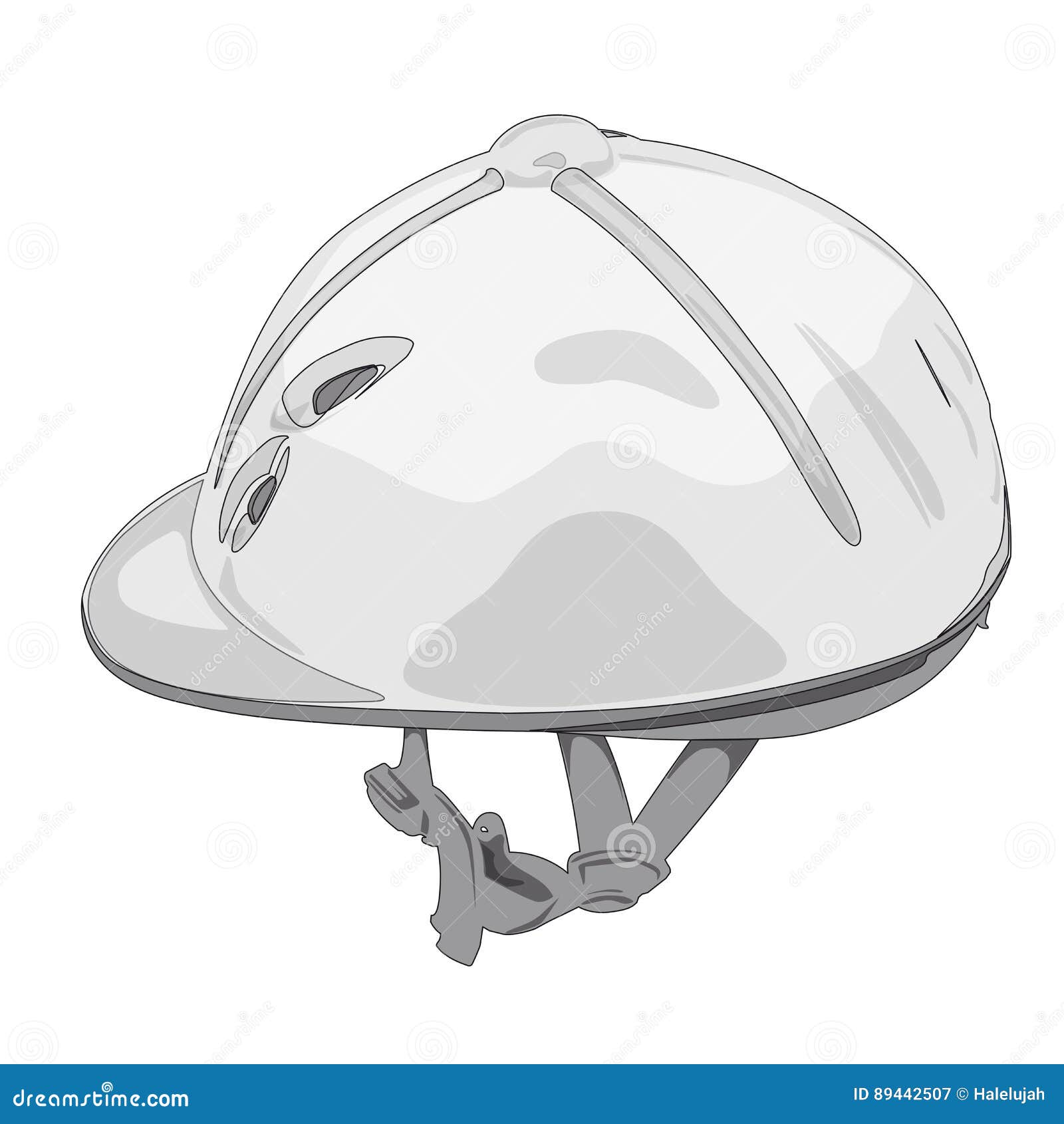 Outlined Equestrian Riding Helmet. Isolated Vector Jockey Protection ...