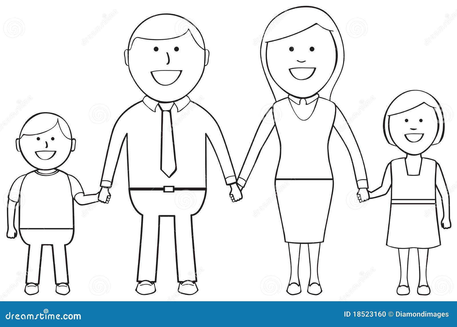 Outlined Happy Family stock vector Illustration of Outlined Happy Family stock vector Illustration of