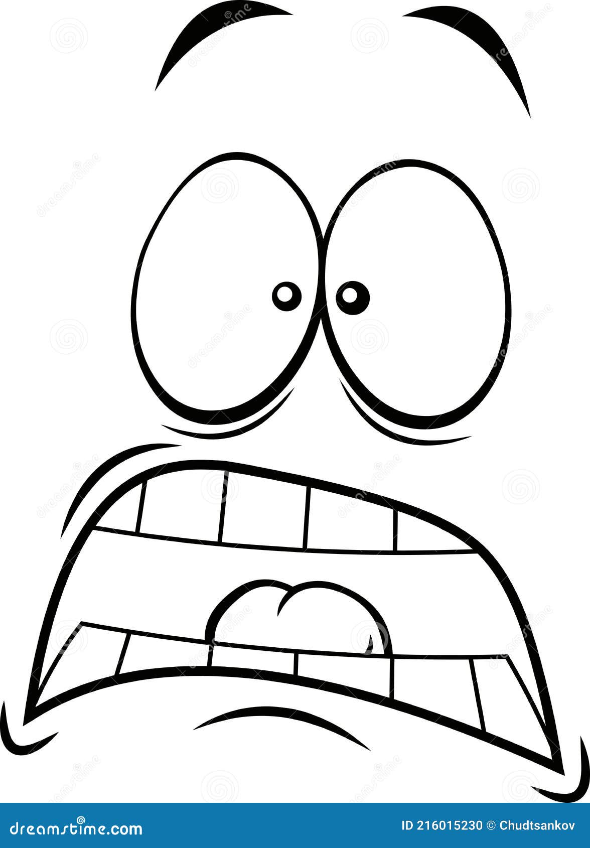Premium Vector  Scared cartoon funny face with panic expression