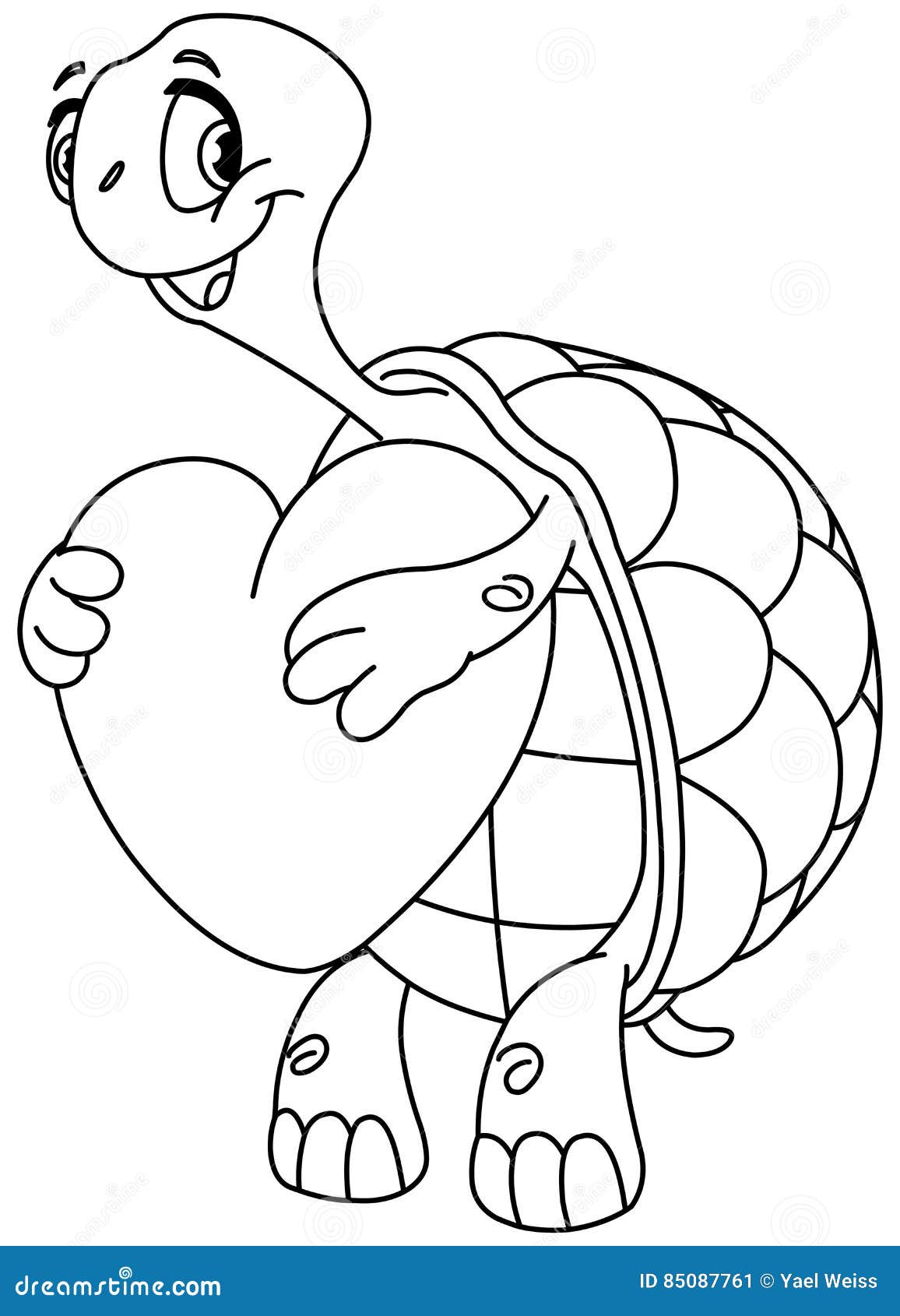 outlined turtle with heart