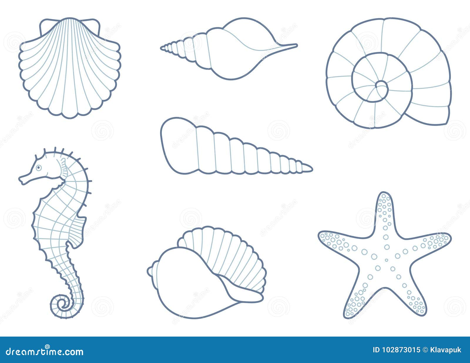 the outlines of sea creatures