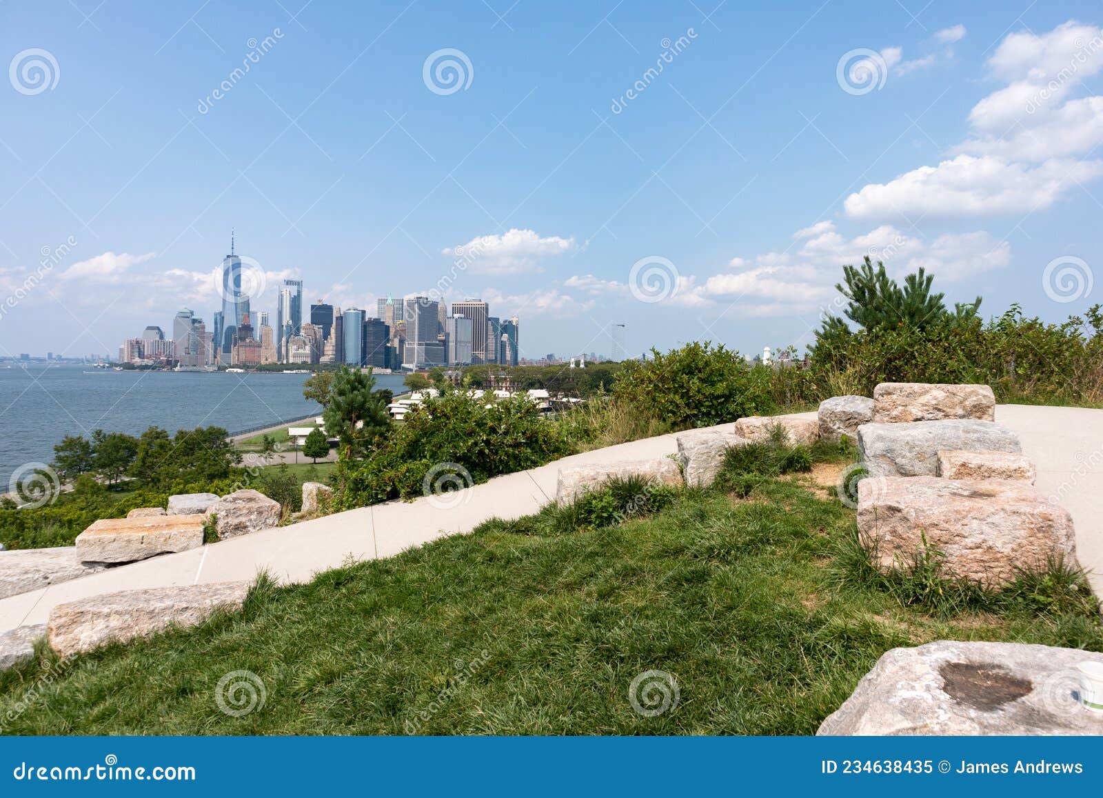 Outlook Hill on Governors Island with a Lower Manhattan New York City