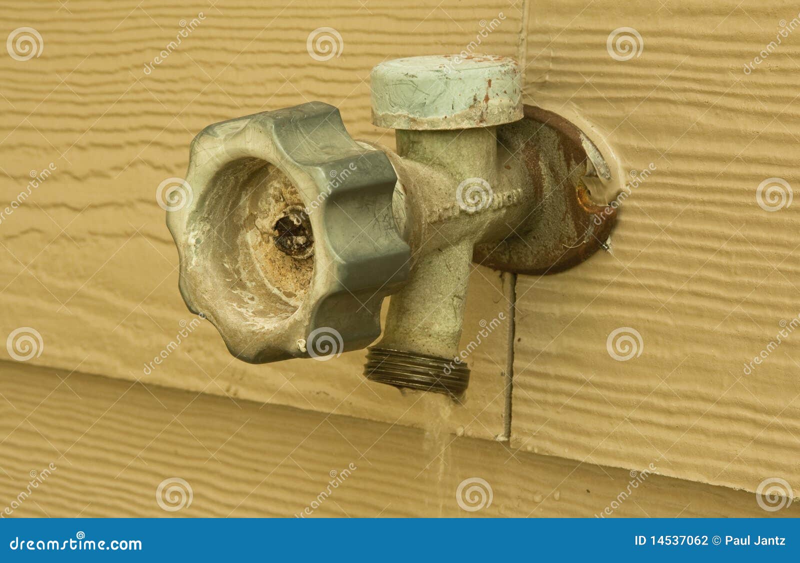 Outside Faucet Leaking And Wasting Water Stock Photo Image Of