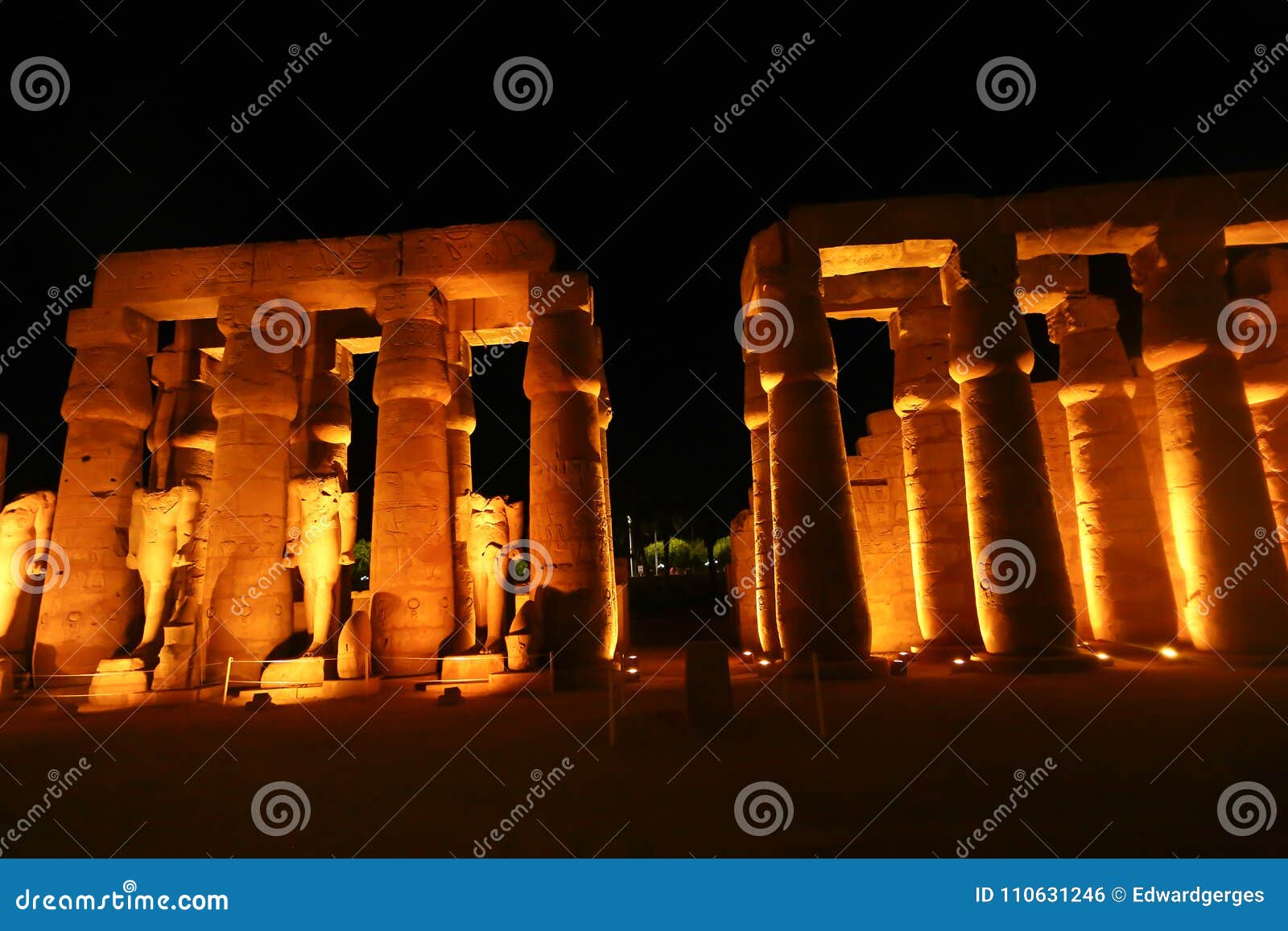 Outside Temple of Luxor at Night Egypt Stock Photo Image of arab