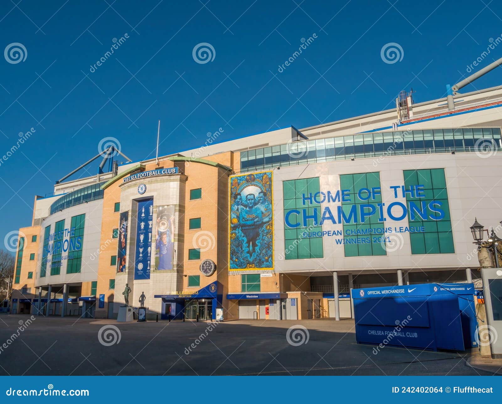 A general view outside of Stamford Bridge, Home of Chelsea