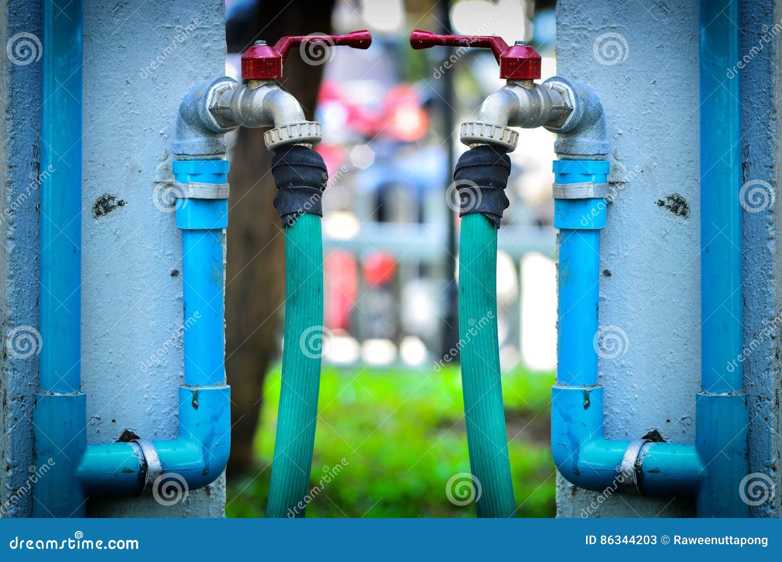 Outside water Faucet stock image. Image of slow, plumbing 86344203
