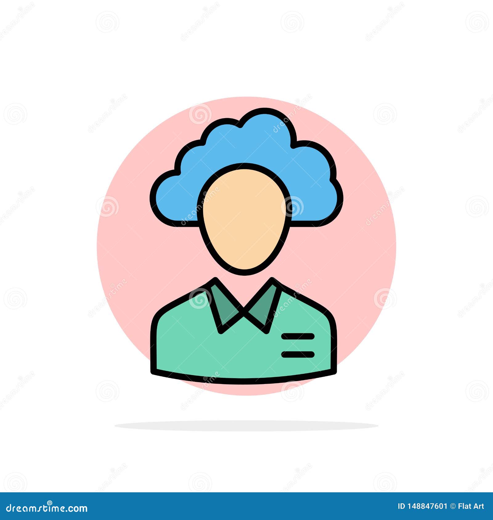 outsource, cloud, human, management, manager, people, resource abstract circle background flat color icon