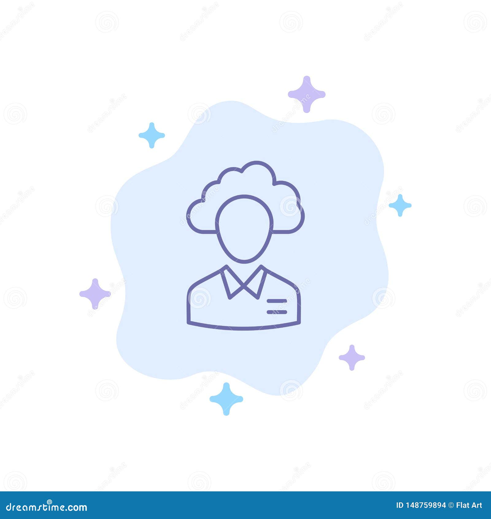 outsource, cloud, human, management, manager, people, resource blue icon on abstract cloud background