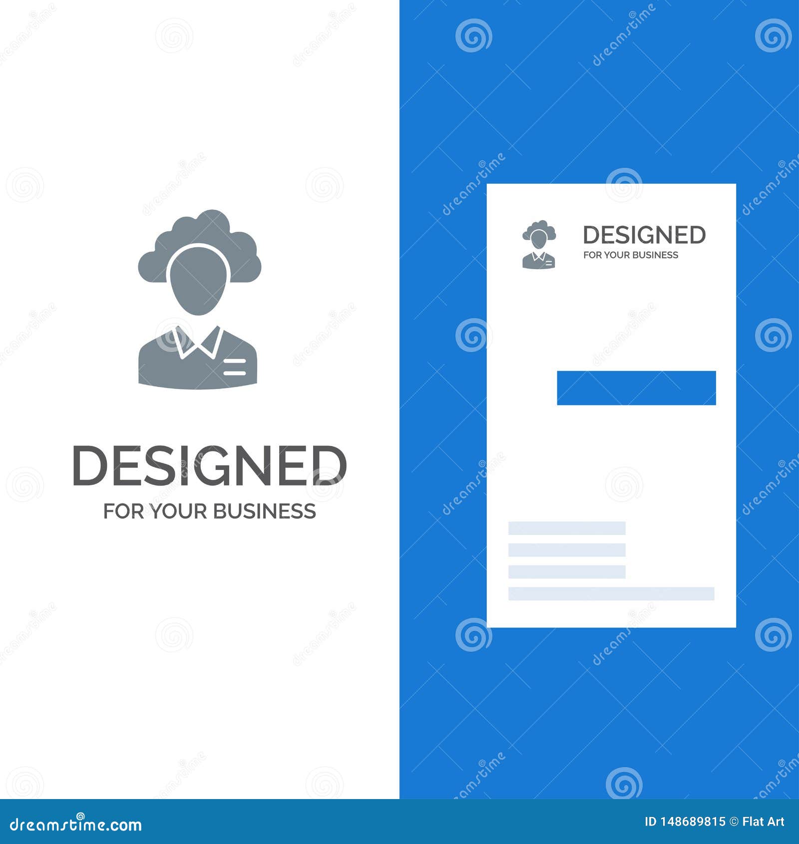 outsource, cloud, human, management, manager, people, resource grey logo  and business card template