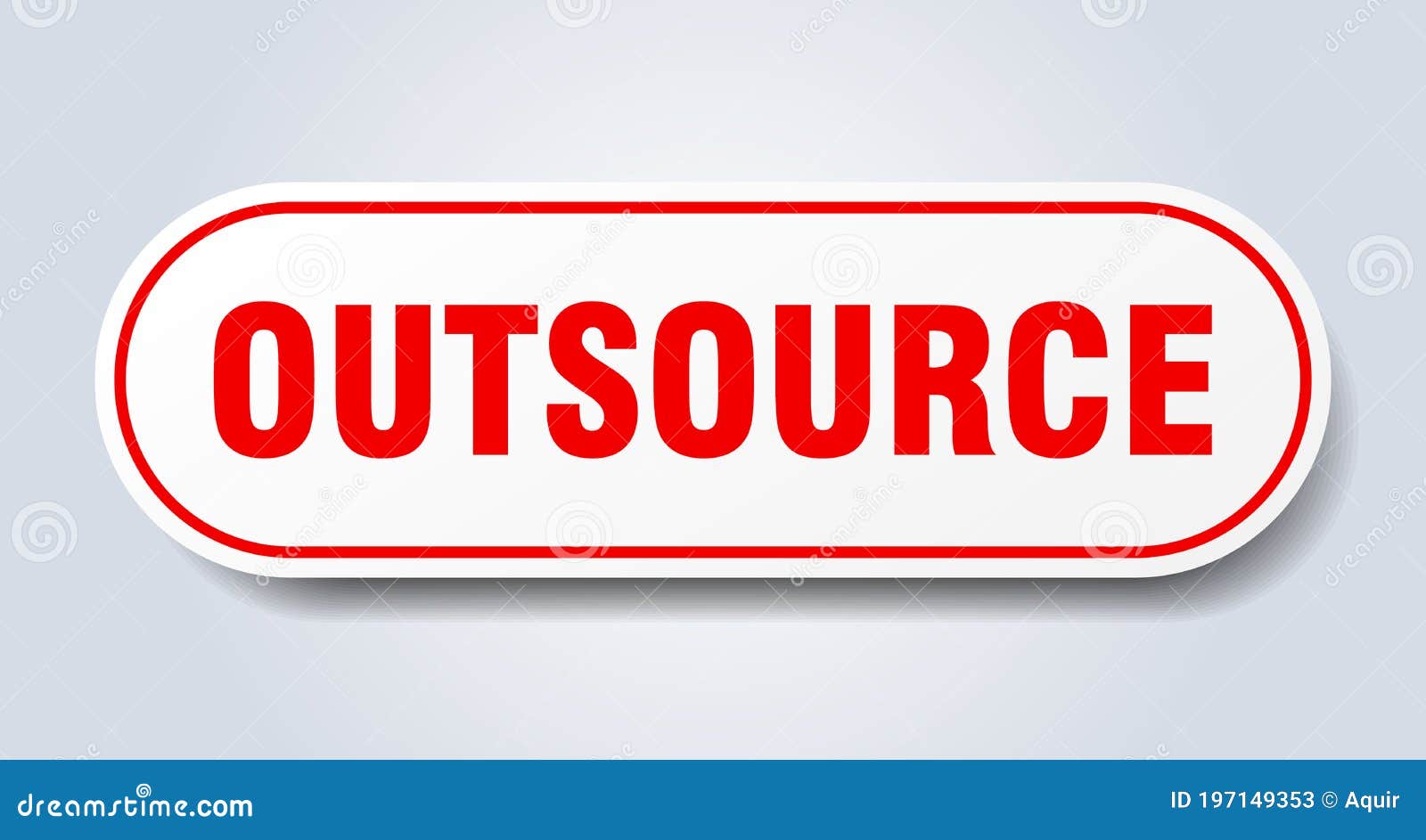 Outsource sticker. stock vector. Illustration of sticker 197149353