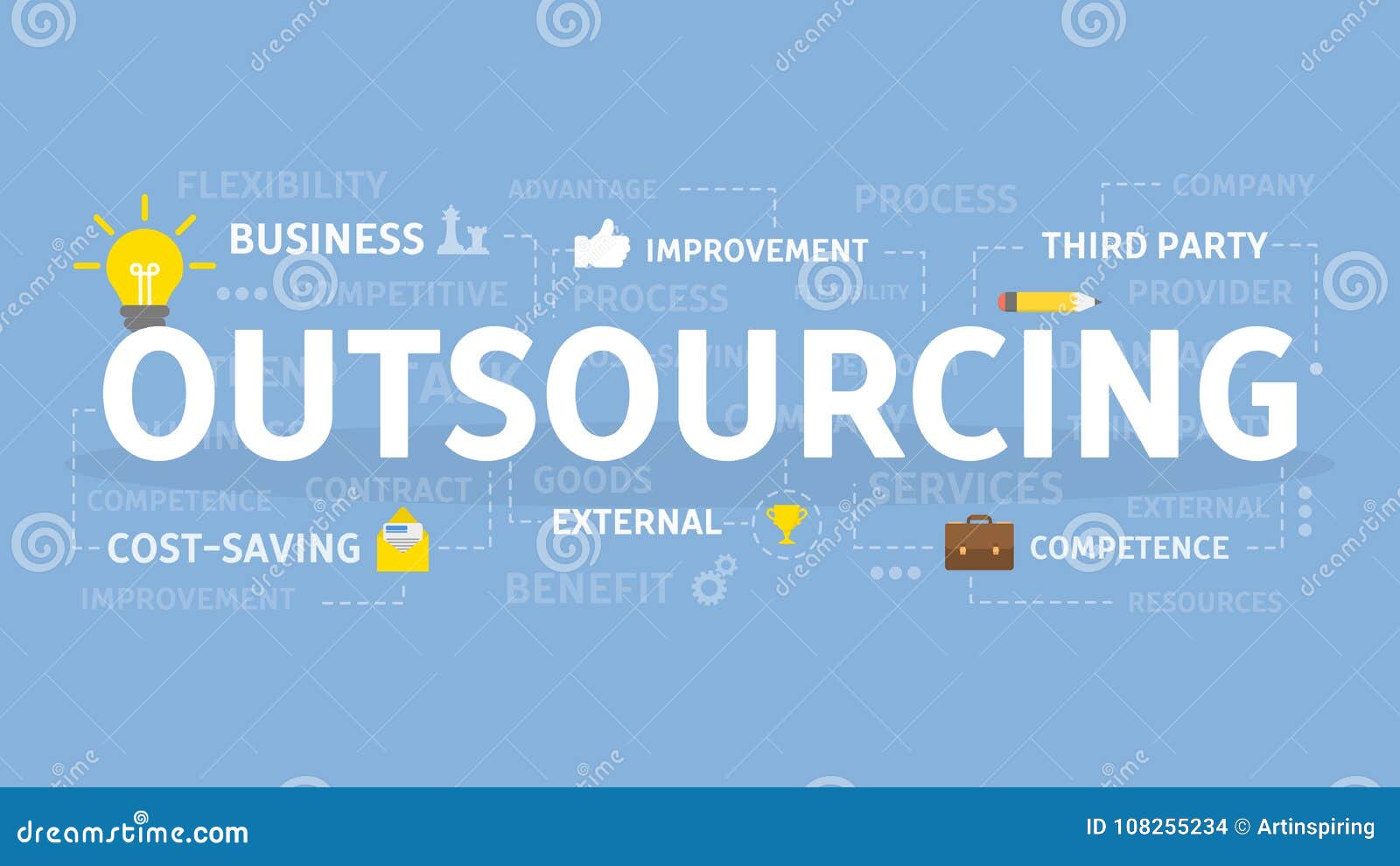 Outsourcing Concept Illustration. Stock Vector Illustration of