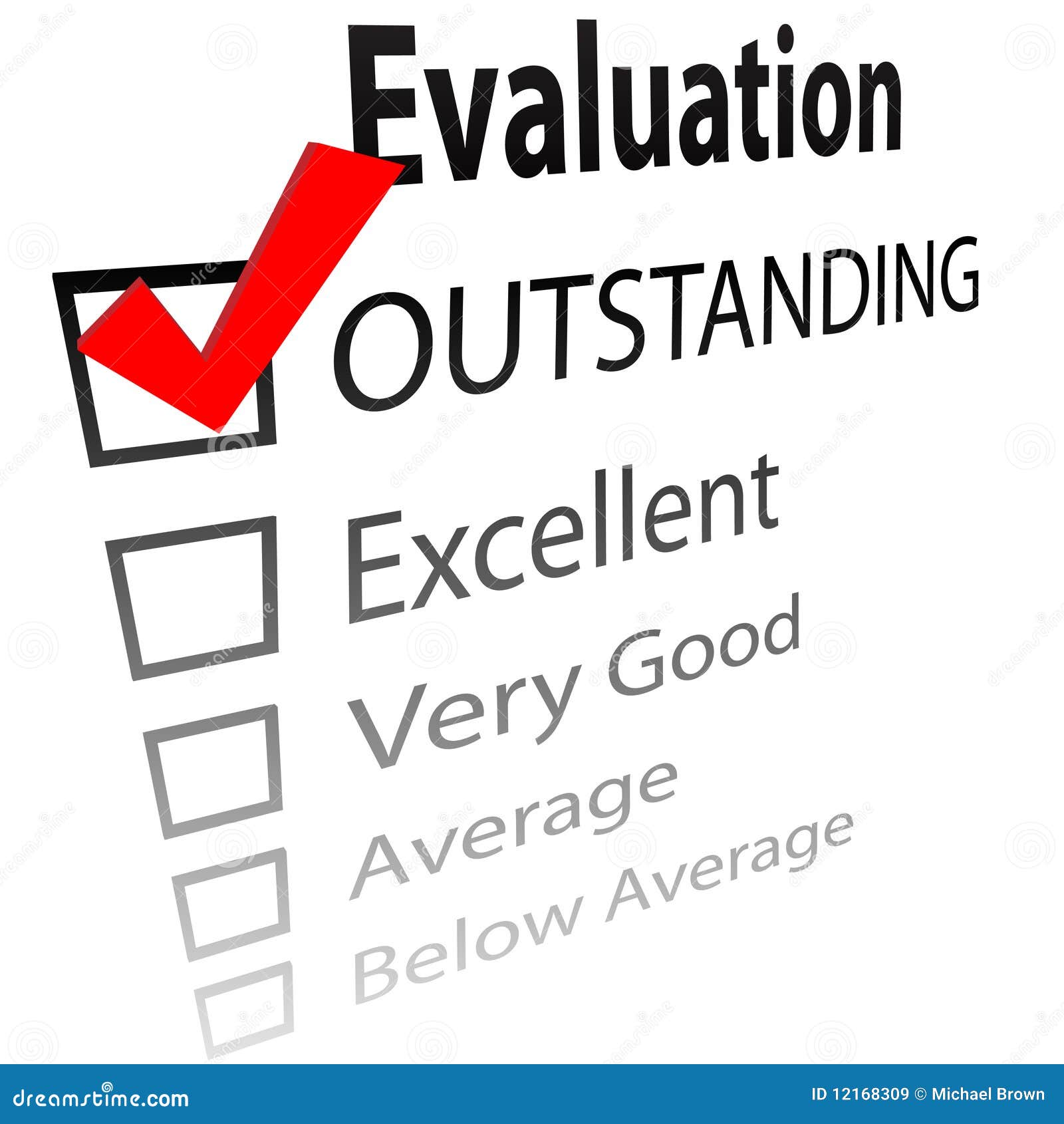 outstanding job evalution check boxes