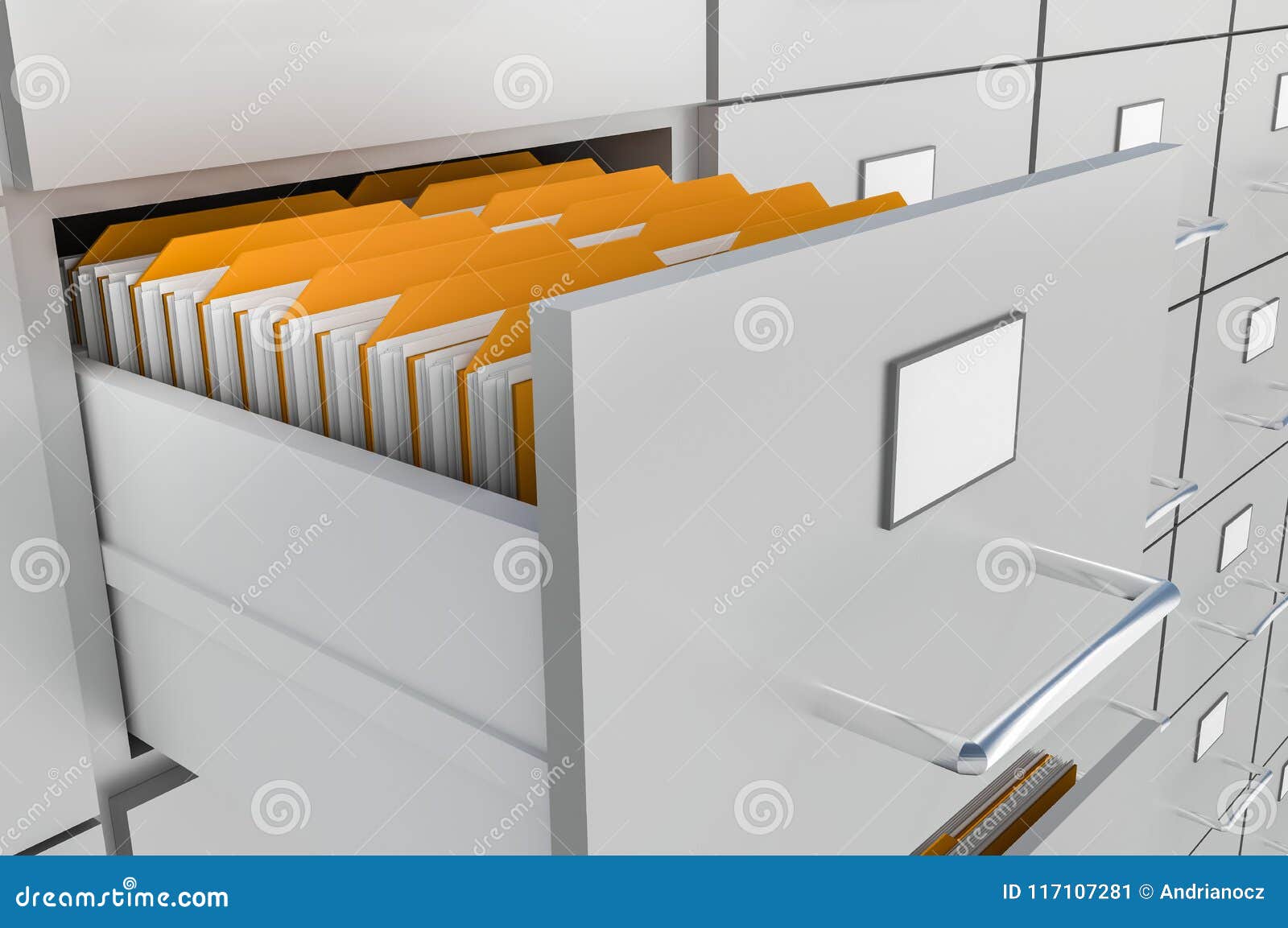 Ouvrez Le Tiroir De Meuble D'archivage Avec Des Documents à L'intérieur  Illustration Stock - Illustration du tiroirs, dépliant: 117107281