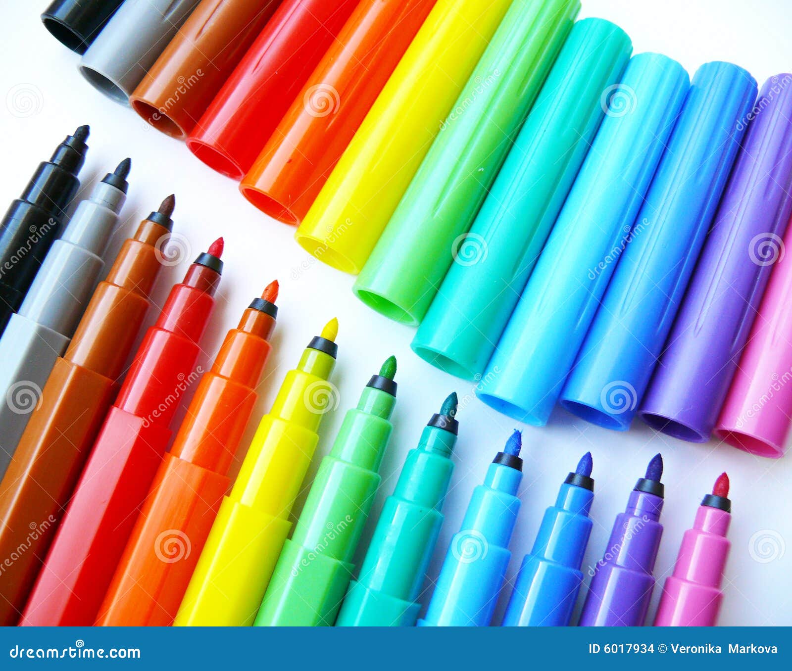 Ouvrez Les Crayons Lecteurs Feutres (les Repères) Photo stock Image